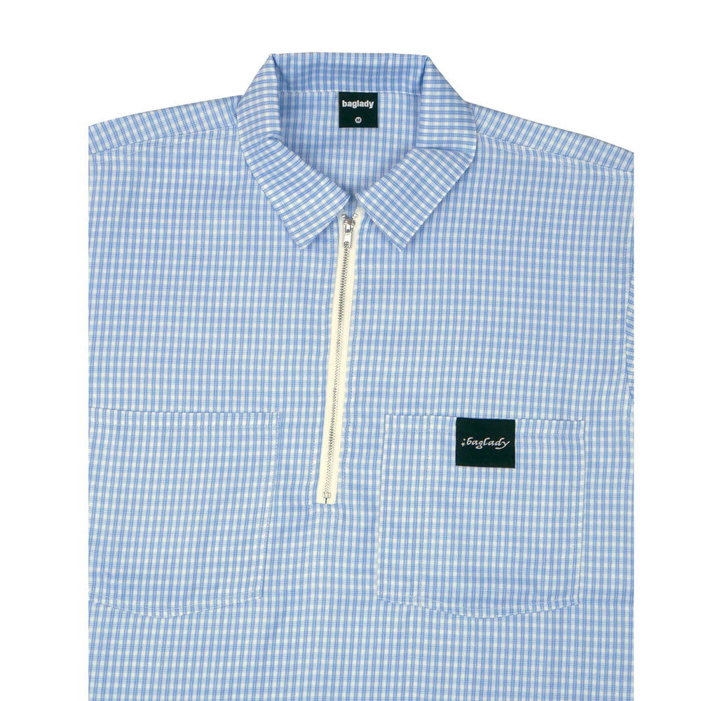 Baglady 'Workwear' Plaid Shirt (Light Blue)