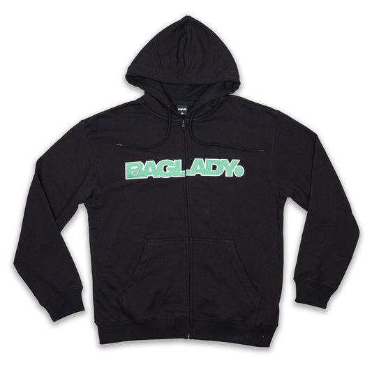 Baglady 'Logo' Full Zip Hood (Black)