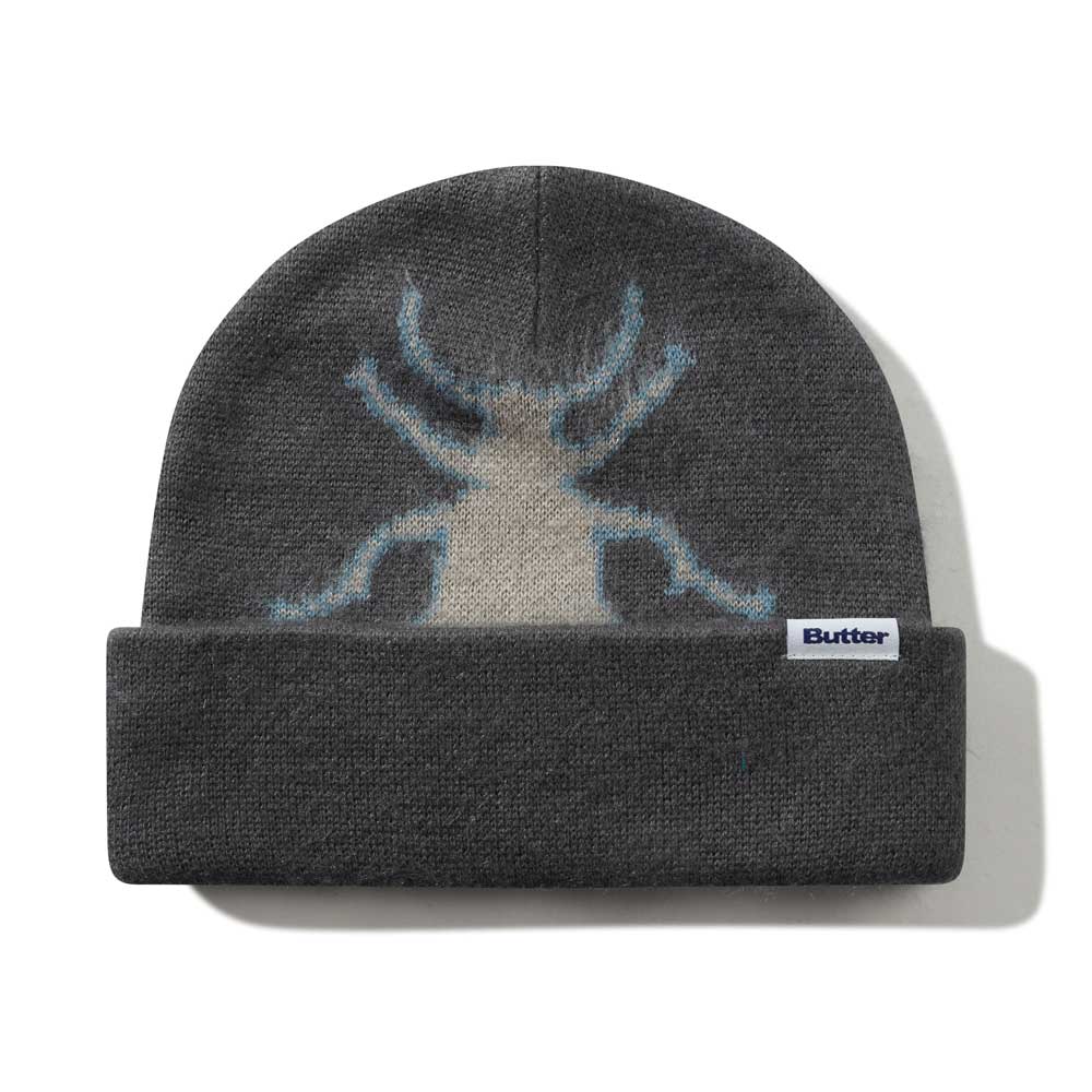 Butter Goods 'Beetle Mohair' Beanie (Charcoal)