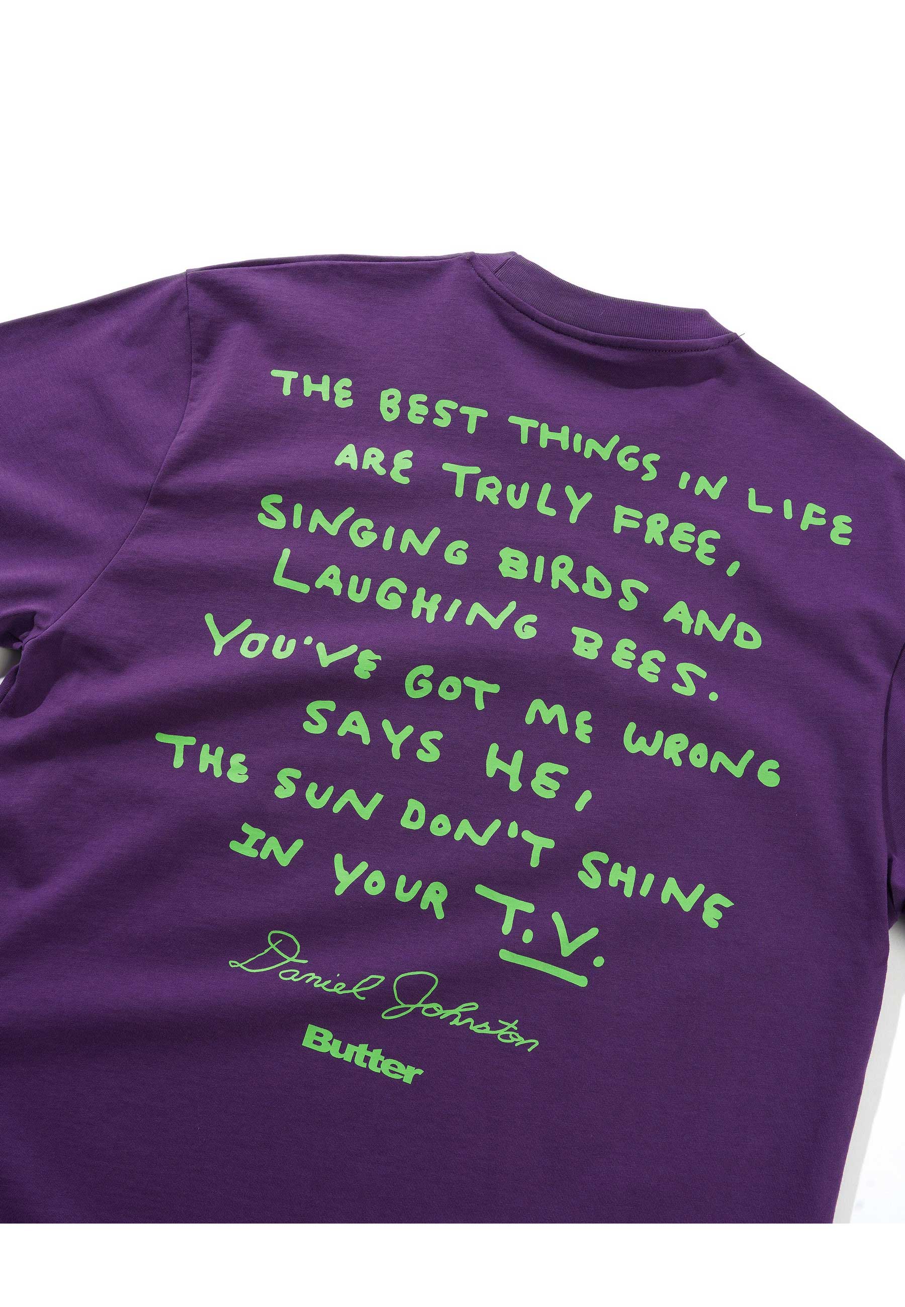 Butter Goods X Daniel Johnston 'Don't Be Scared' T-Shirt (Grape)