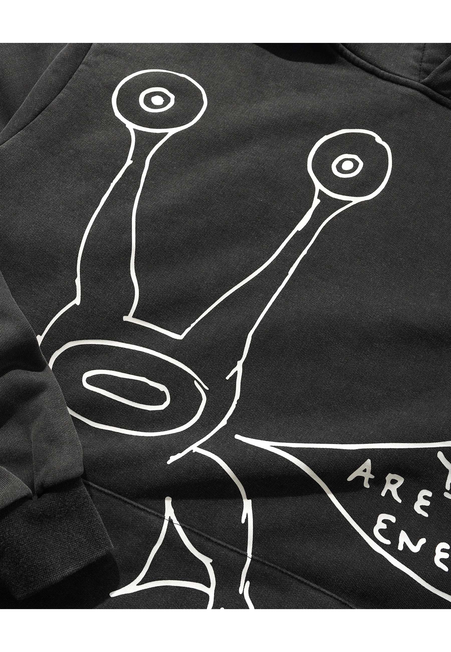 Butter Goods X Daniel Johnston 'Enemy' Hood (Distressed Washed Black)