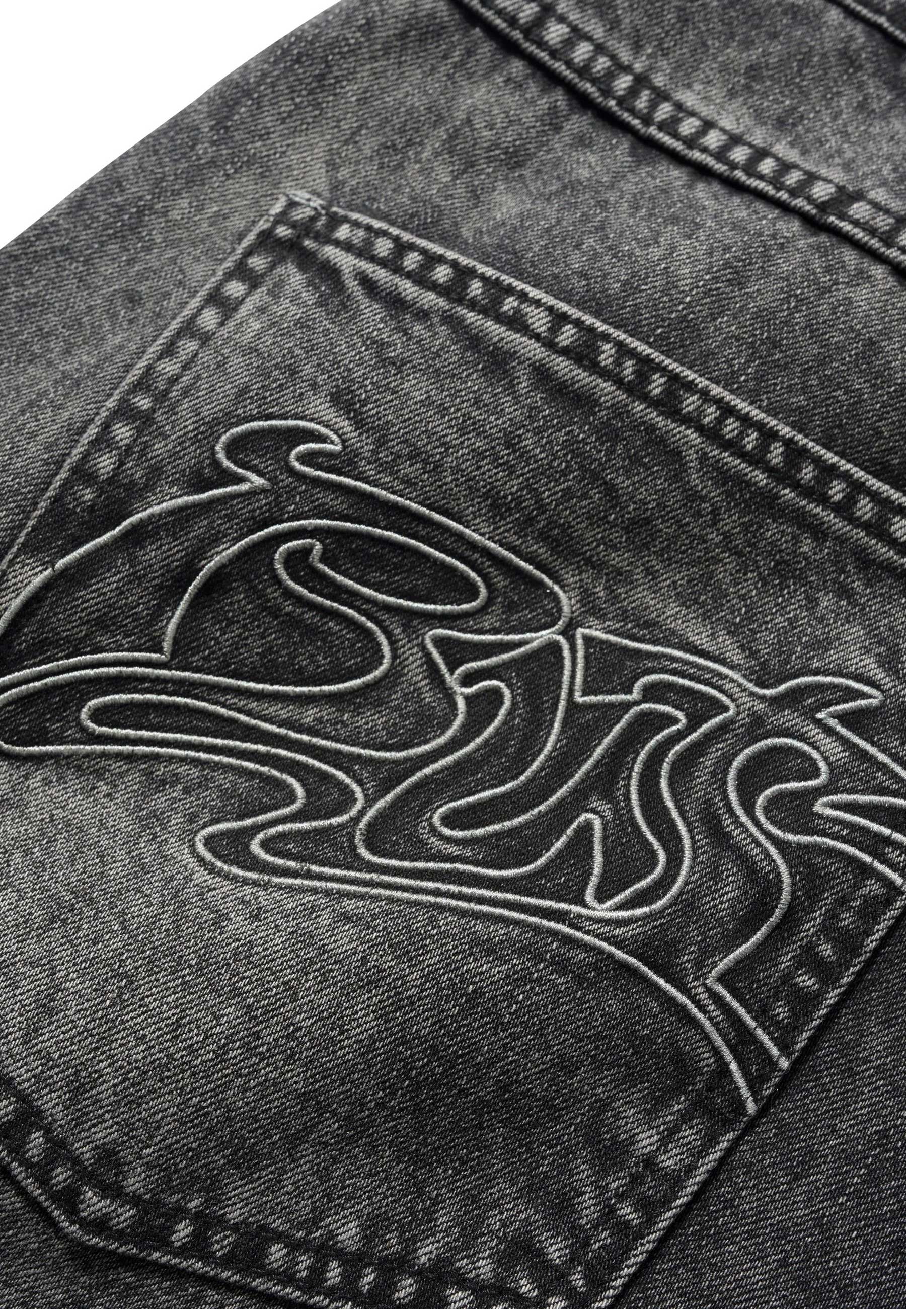 Butter Goods 'Drummer' Baggy Denim Shorts (Streaky Black)