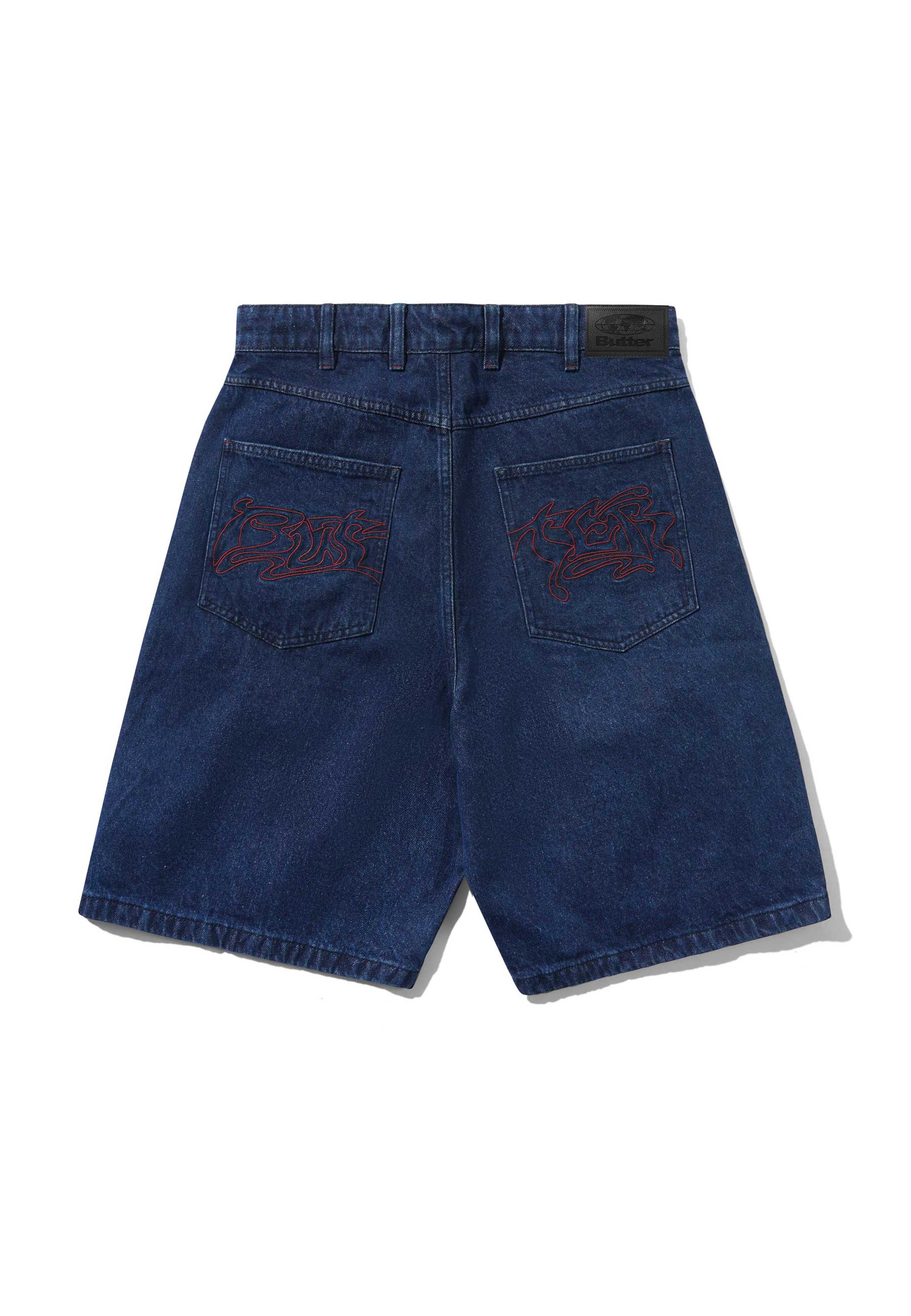 Butter Goods 'Drummer' Baggy Denim Shorts (Raw Dark Indigo)
