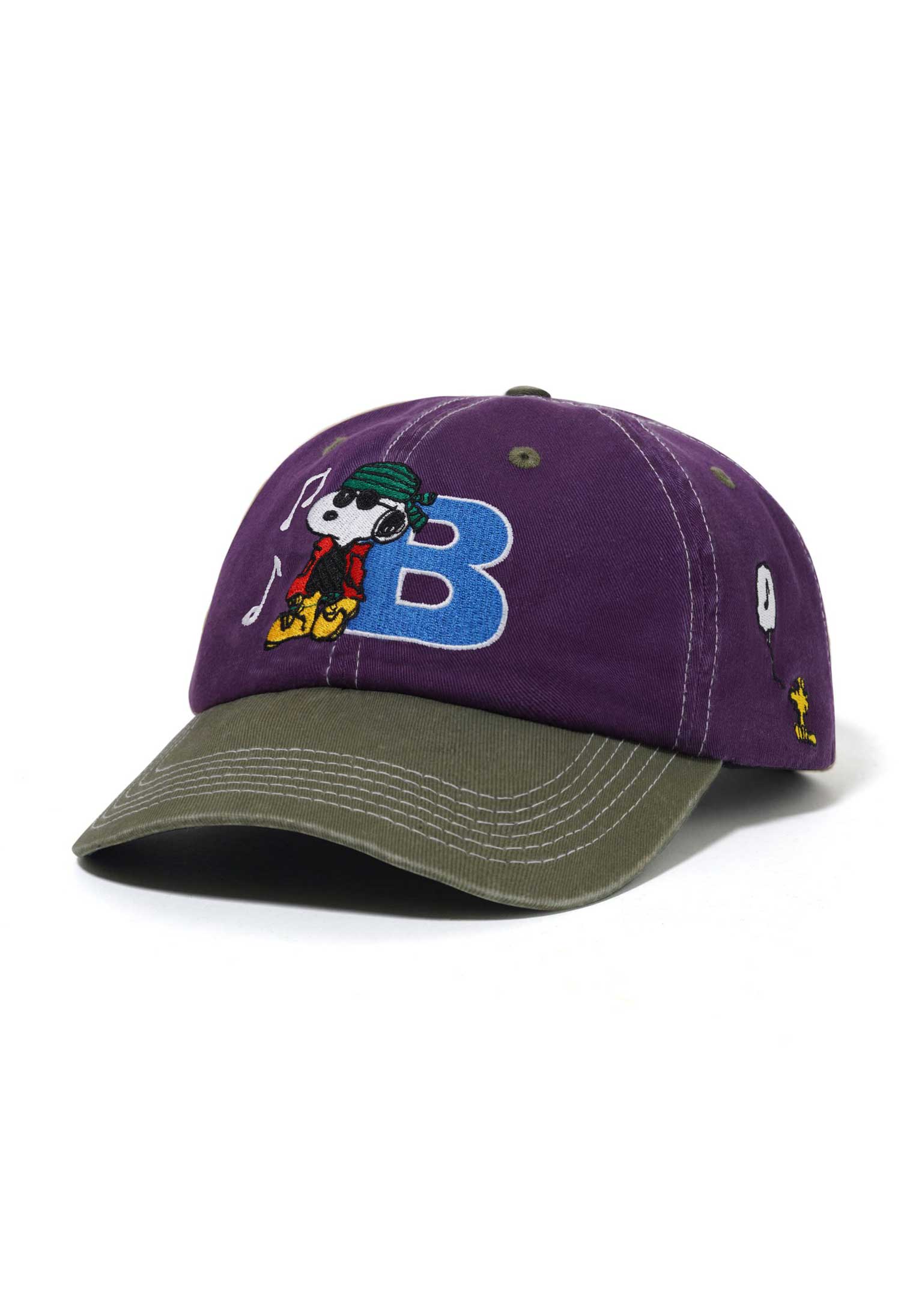 Butter Goods X Peanuts 'Music' Snapback Cap (Washed Purple / Fern)