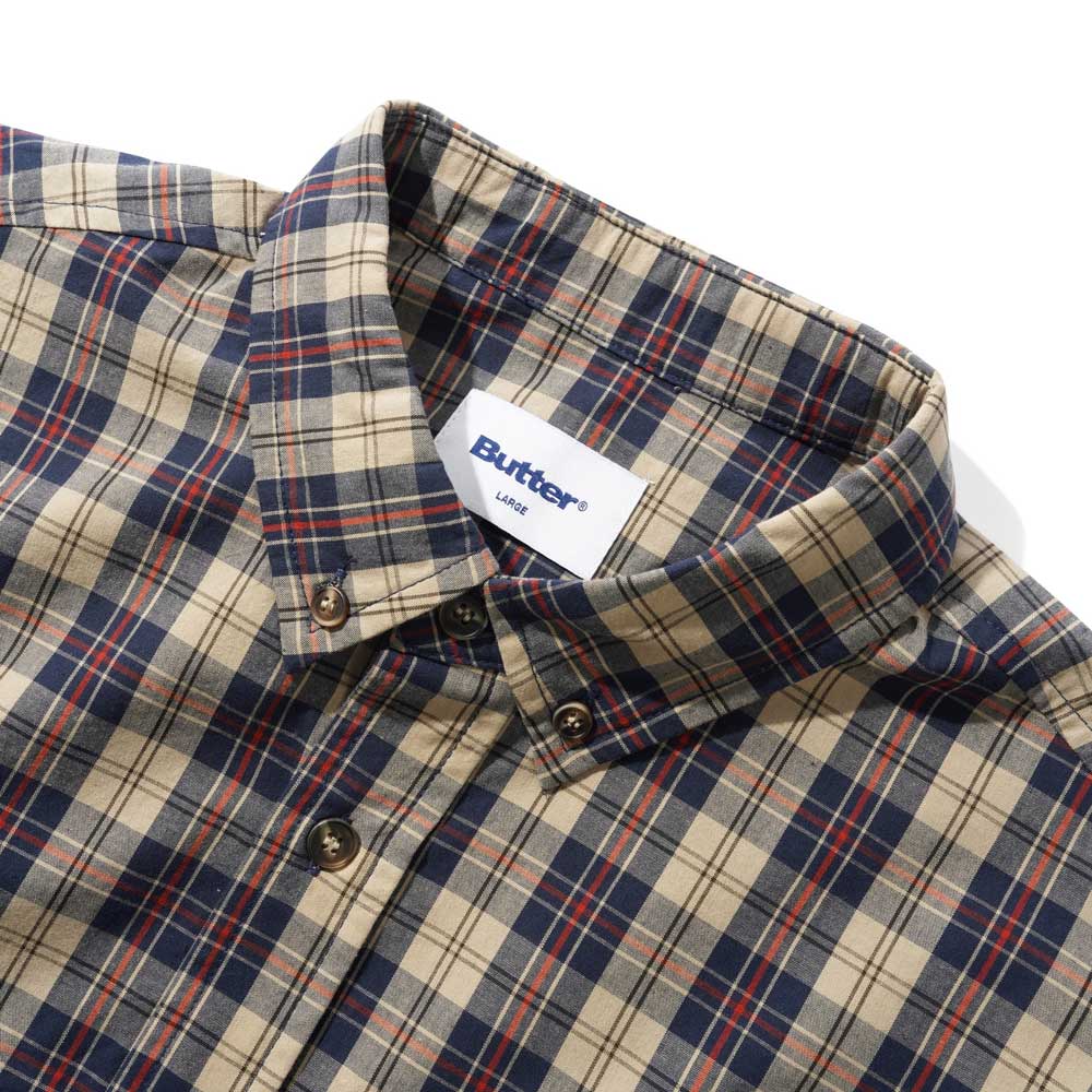 Butter Goods 'Plaid' Shirt (Beige / Navy)