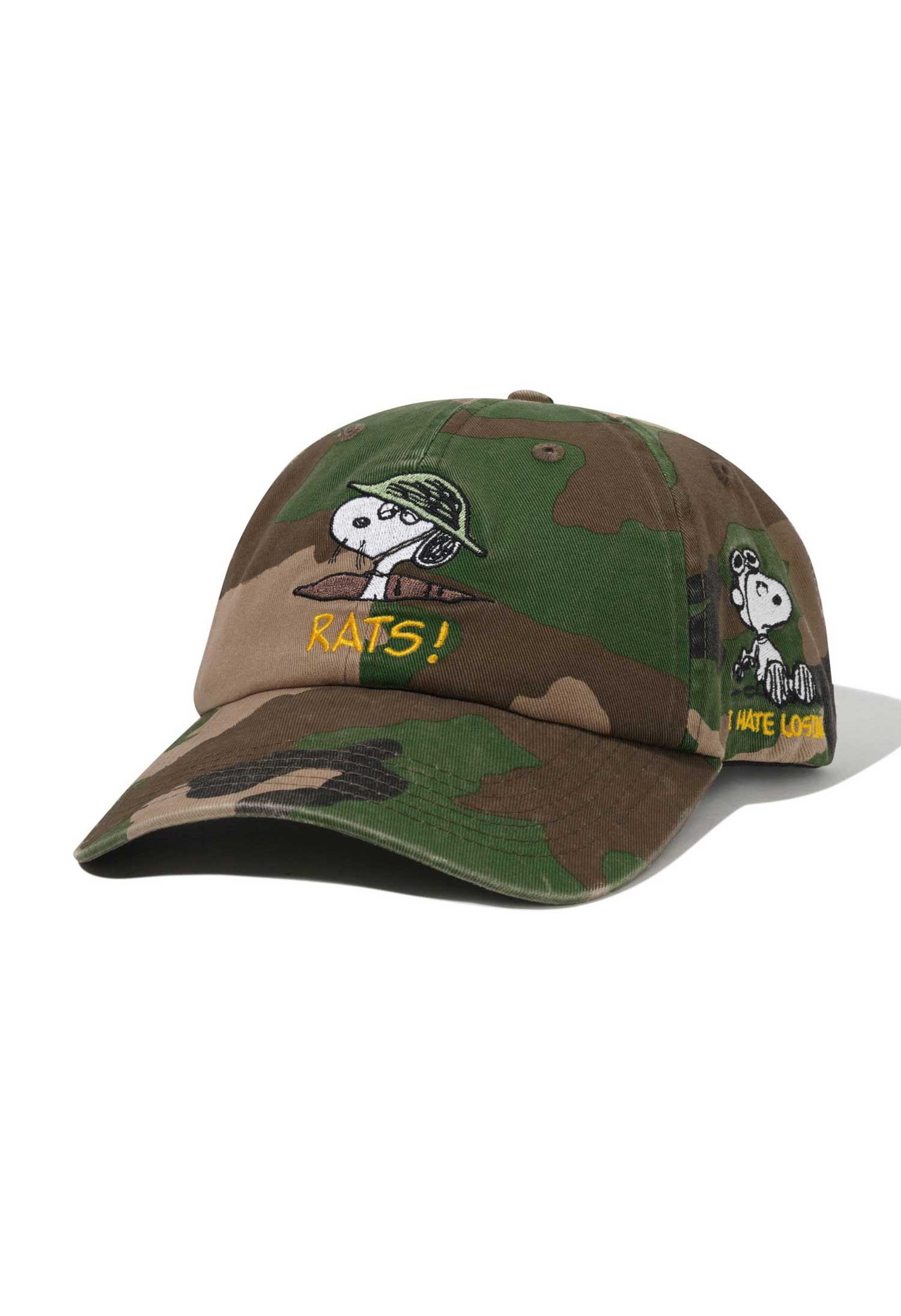 Butter Goods X Peanuts 'Rats' 6 Panel Cap (Washed Camo)