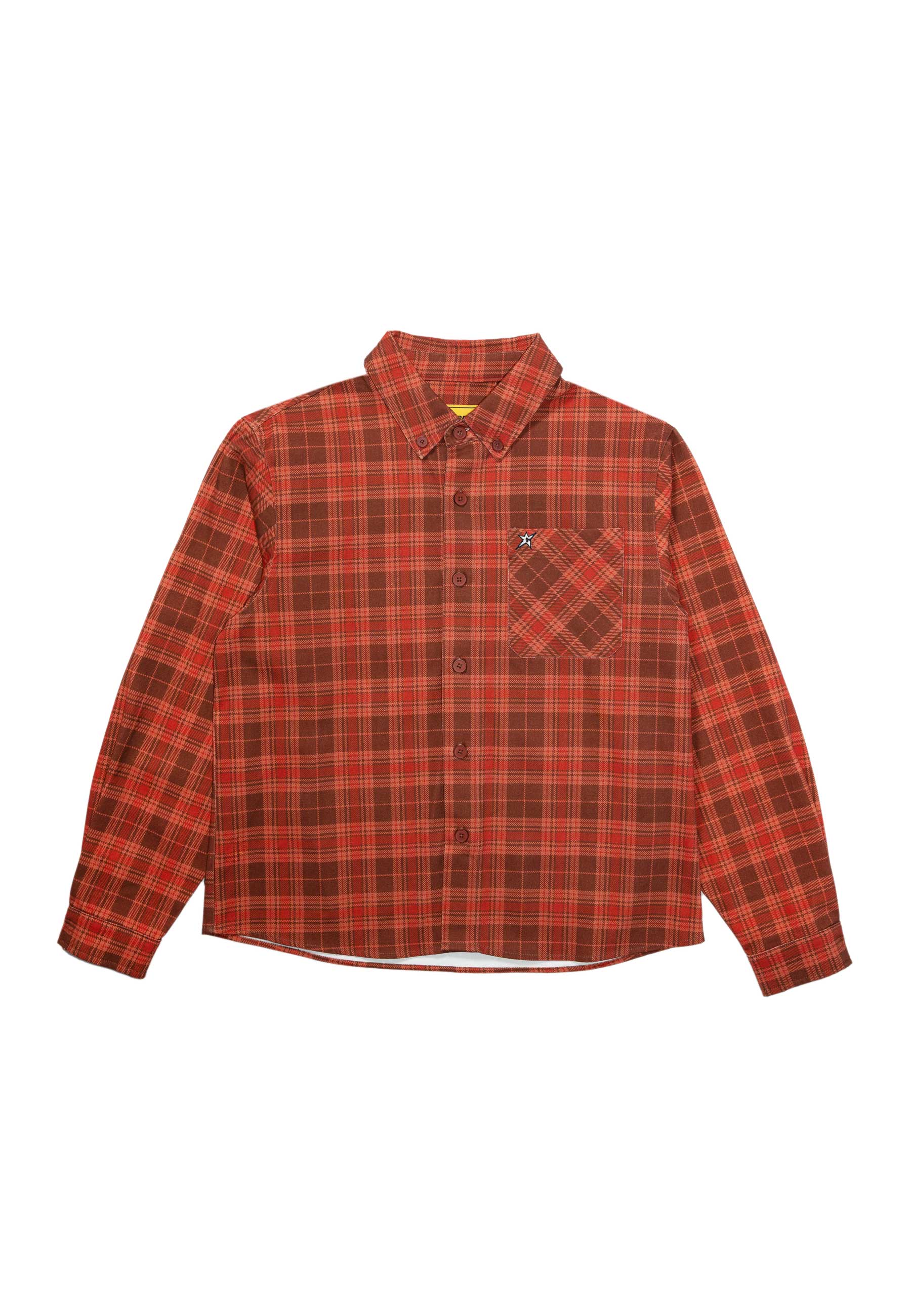 Carpet Company Plaid Canvas Button Up Shirt (Brown)