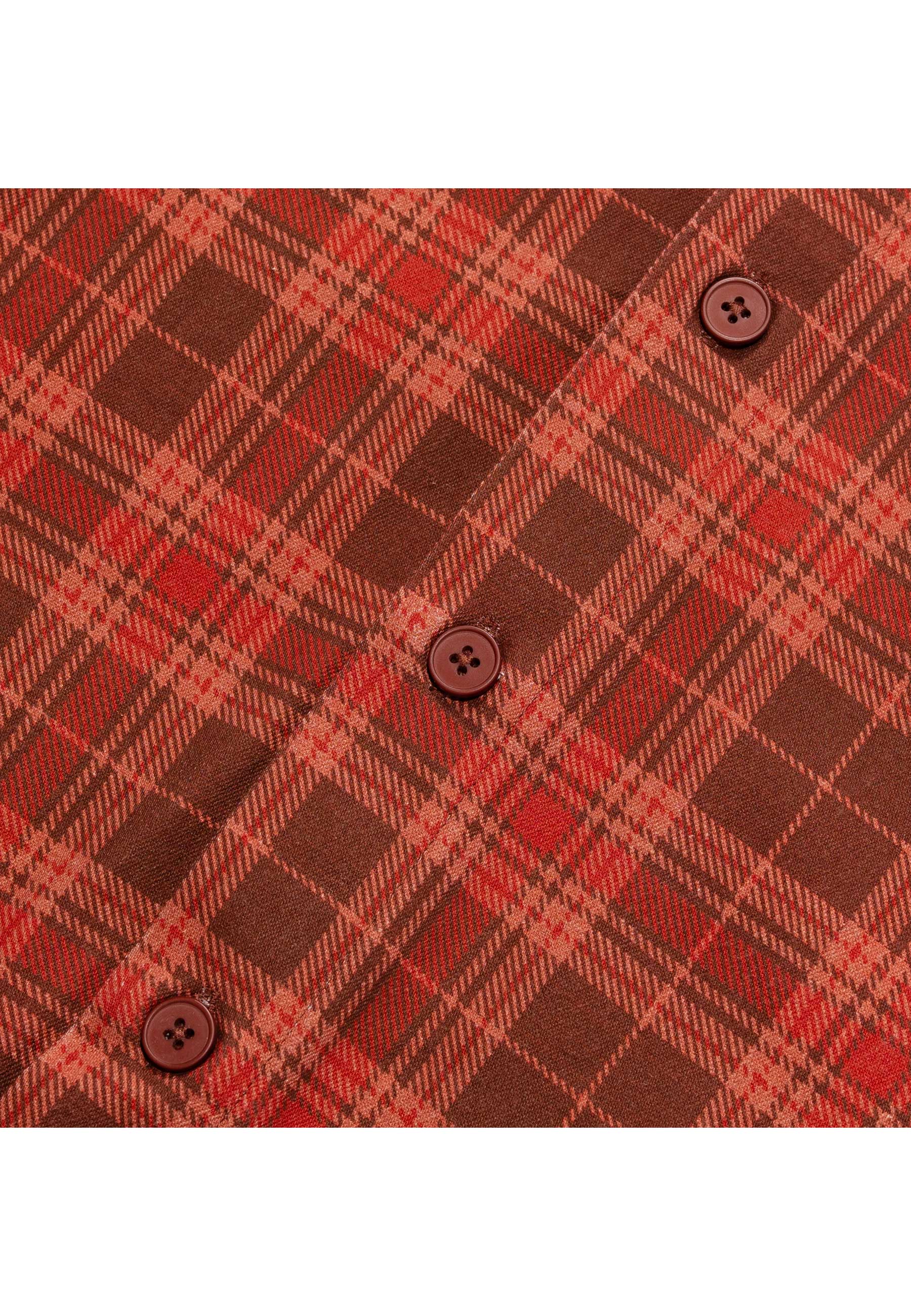 Carpet Company Plaid Canvas Button Up Shirt (Brown)