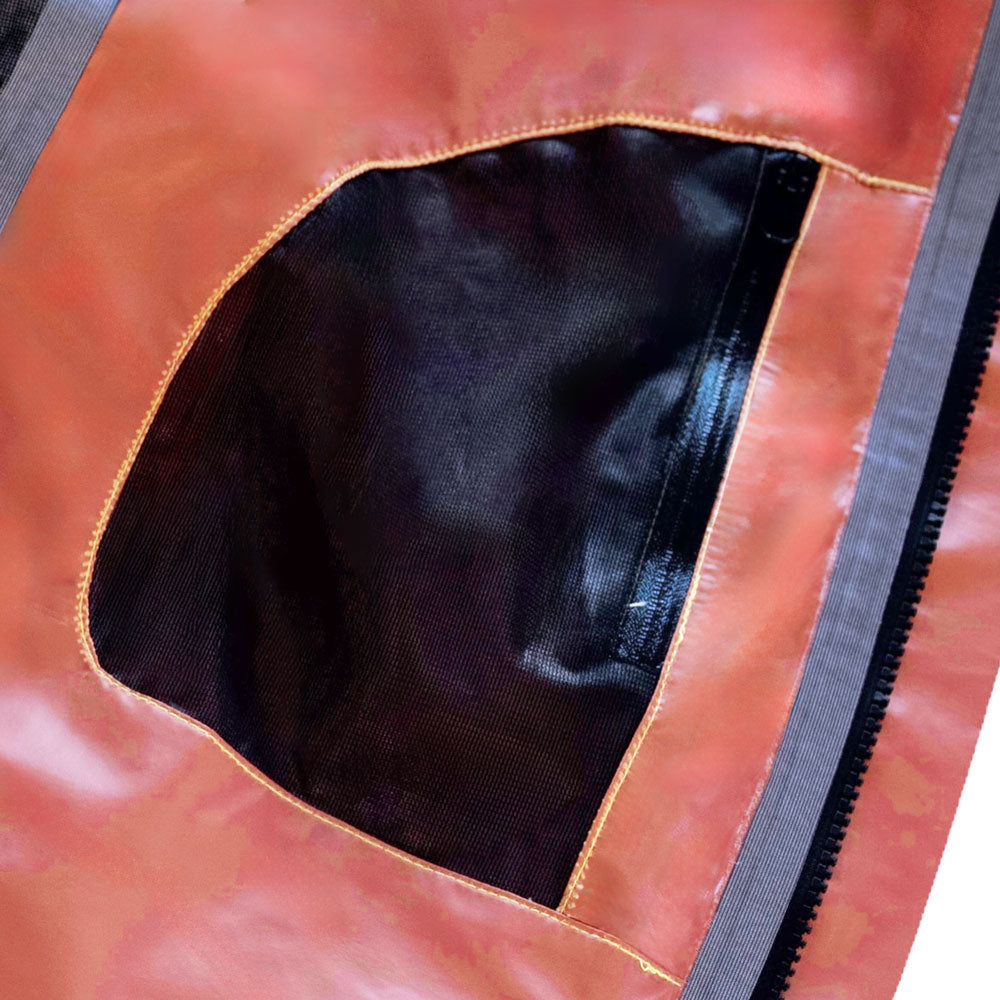 Carpet Company 'Thermal' Rain Jacket (Brown / Yellow)