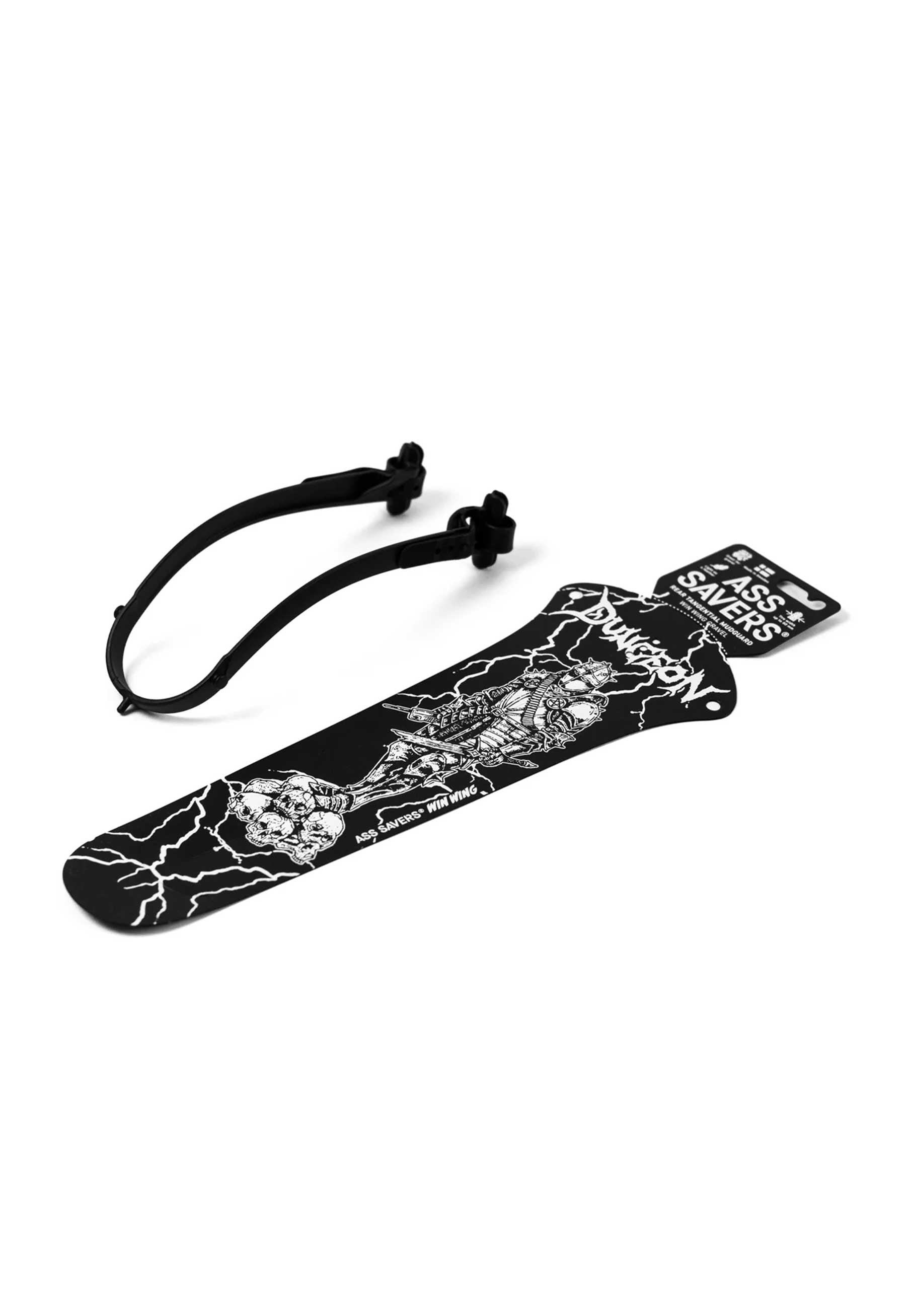 Dungeon Gateway 'Cold Steel' Cycling Mudguard (Black / White)