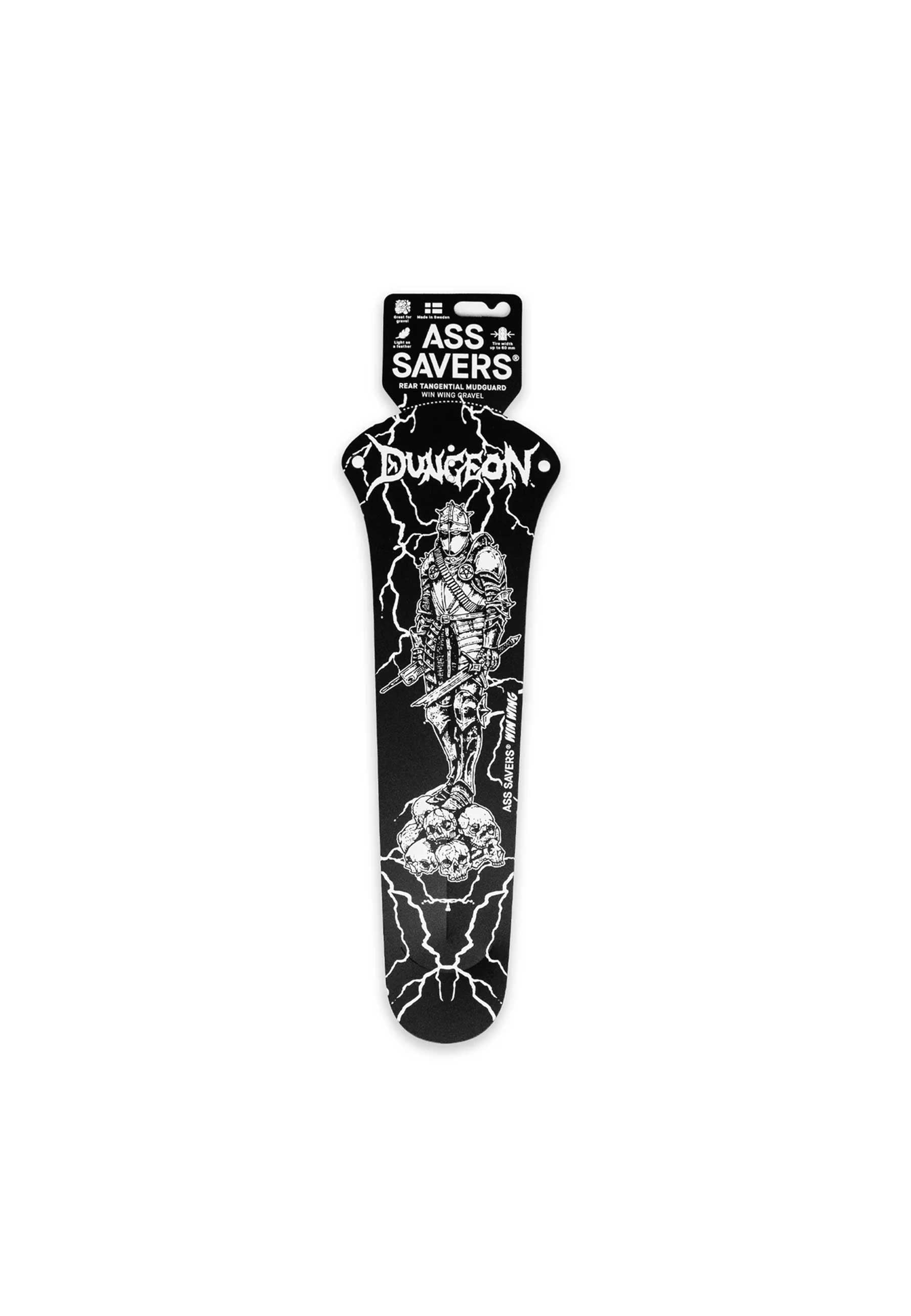 Dungeon Gateway 'Cold Steel' Cycling Mudguard (Black / White)