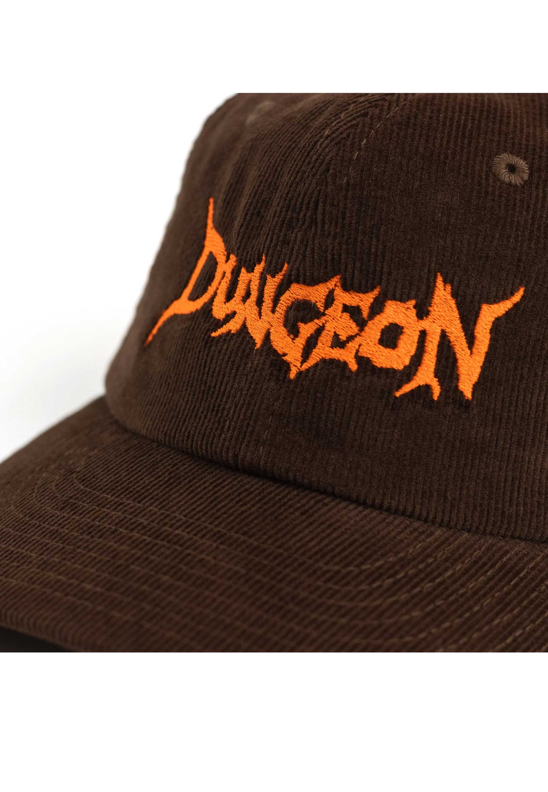 Dungeon Gateway 'Scrawl Logo' 6 Panel Cap (Brown / Neon Orange)