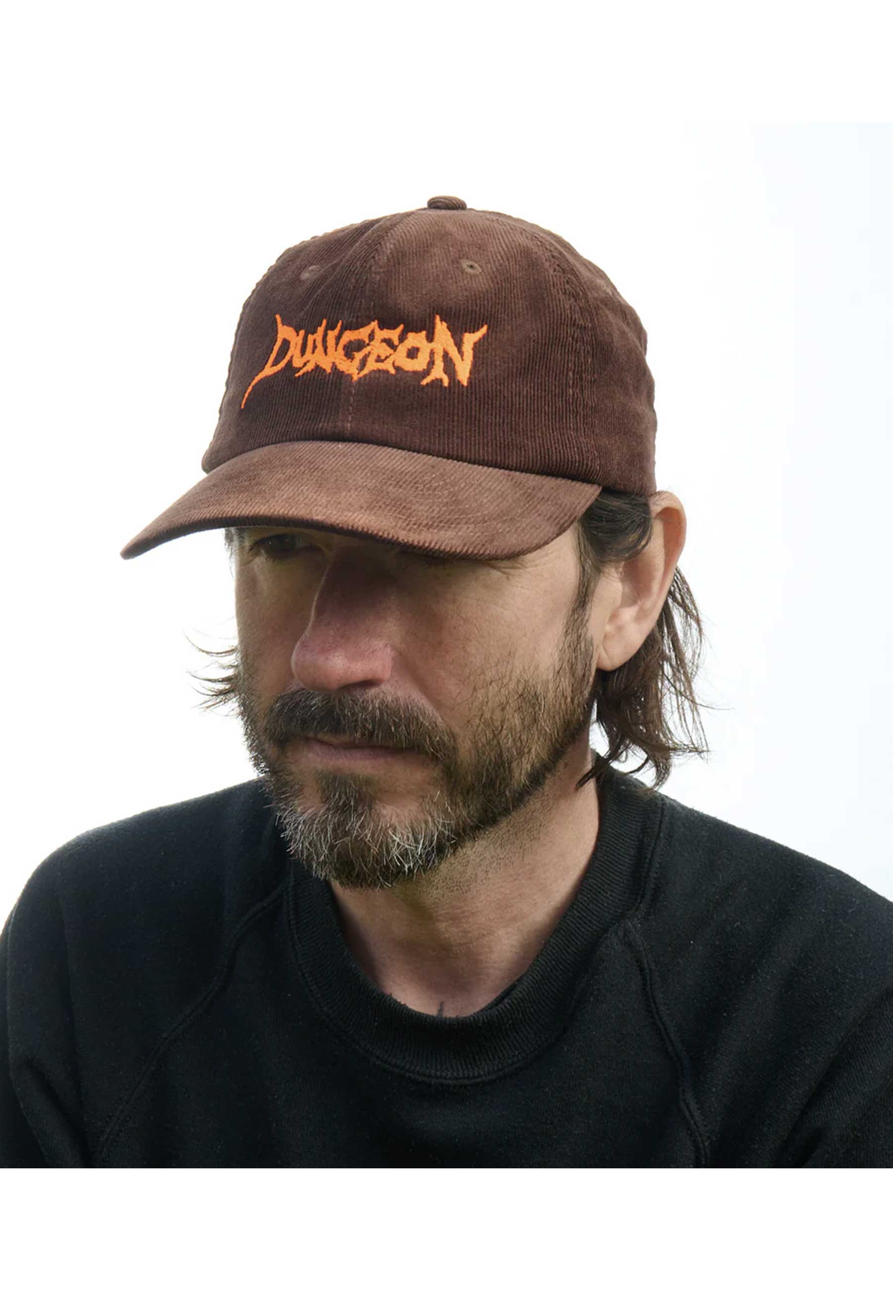 Dungeon Gateway 'Scrawl Logo' 6 Panel Cap (Brown / Neon Orange)