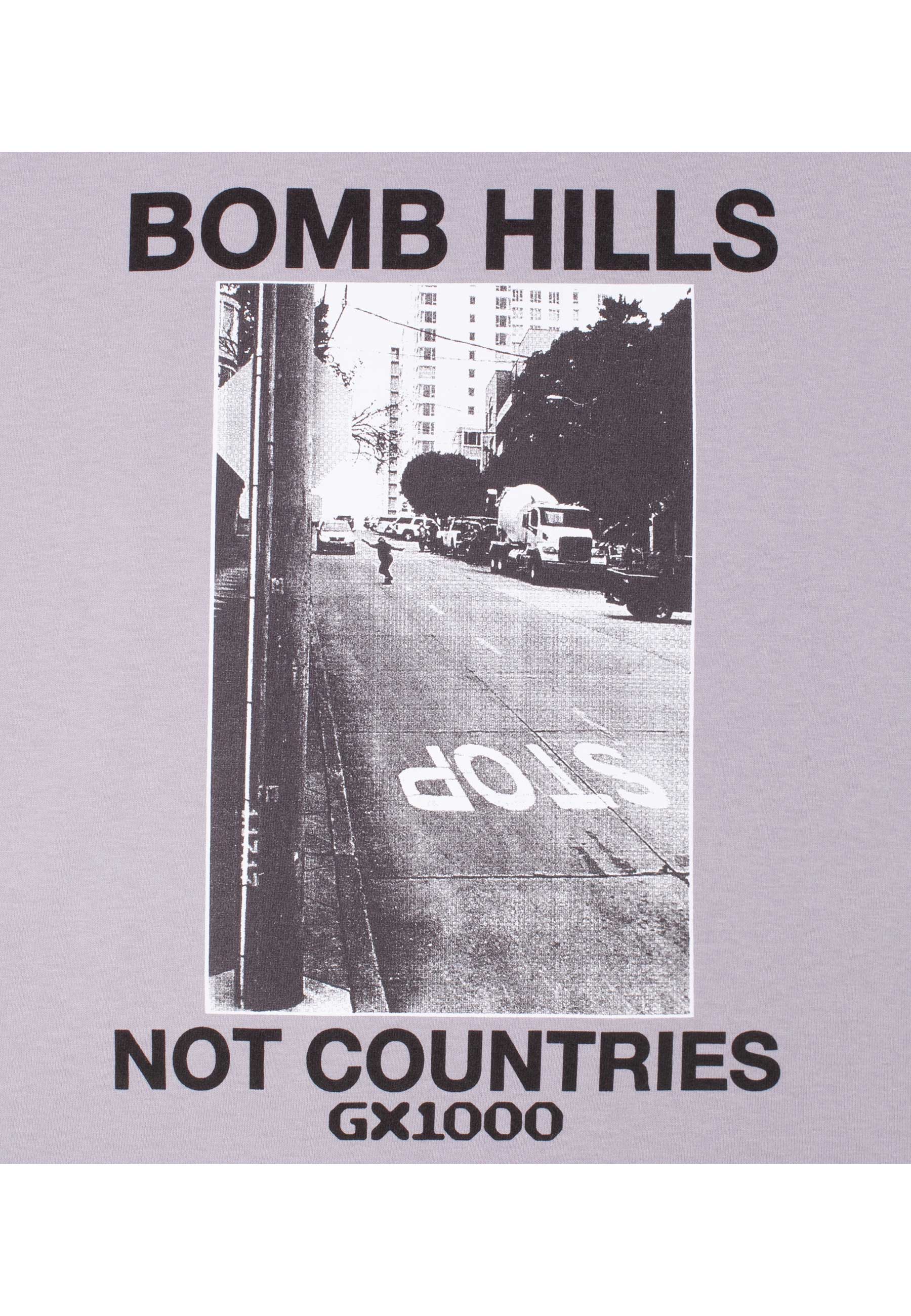 GX1000 'Bomb Hills Not Countries' T-Shirt (Lilac Chalk)