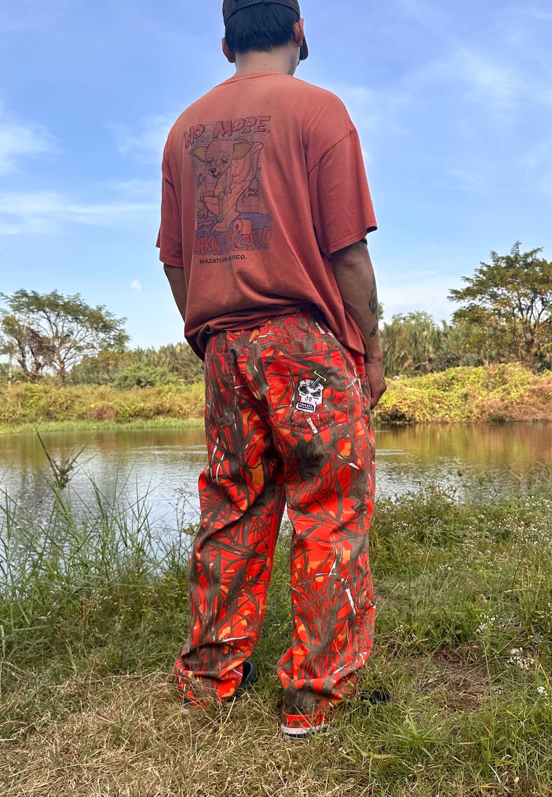Glue Bag Loose Pants (Orange Camo)