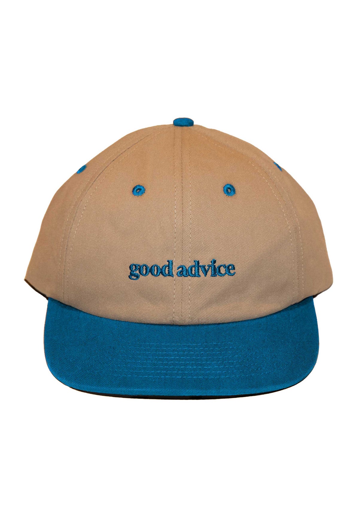 Good Advice 'Logo' 6 Panel Cap (Sand / Navy)