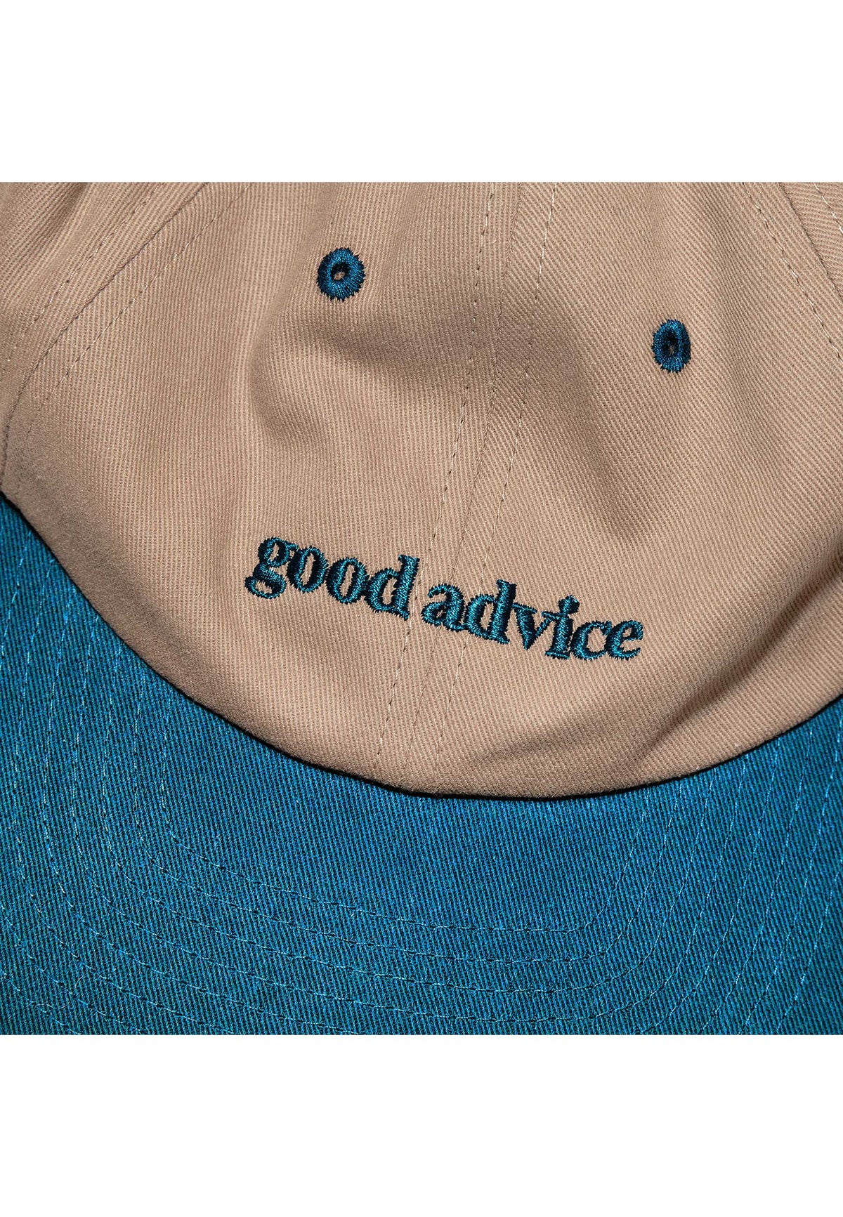 Good Advice 'Logo' 6 Panel Cap (Sand / Navy)