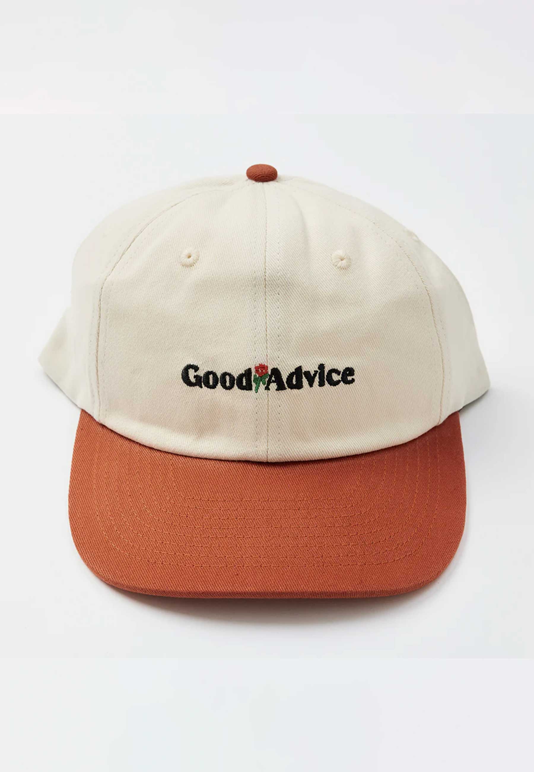 Good Advice 'Chat Line' 6 Panel Cap (Cream / Rust)