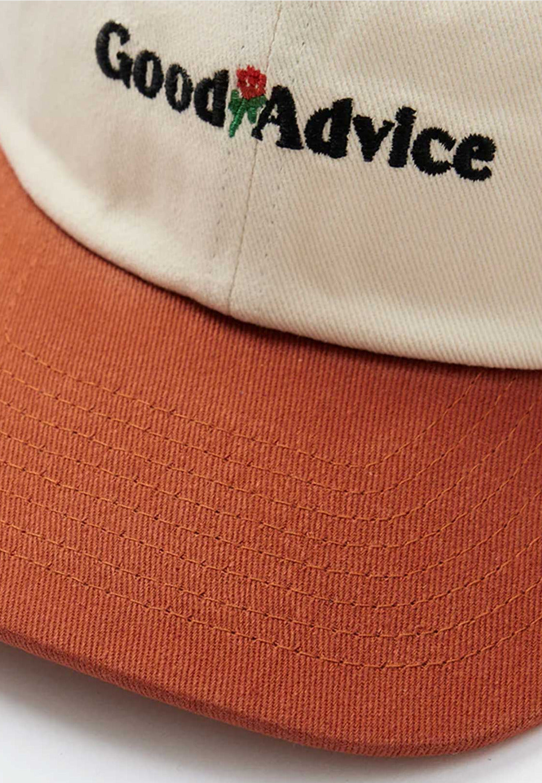 Good Advice 'Chat Line' 6 Panel Cap (Cream / Rust)
