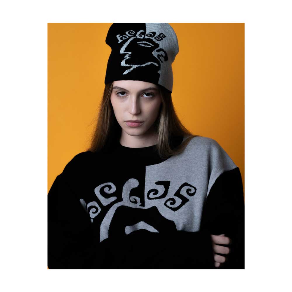 Helas 'Dieu Grec' Beanie (Black / Grey)