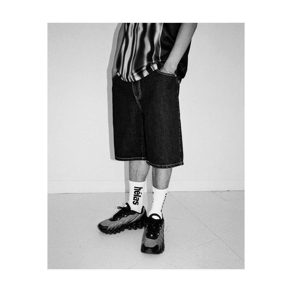 Helas 'Dieu Grec' Jean Shorts (Washed Black)