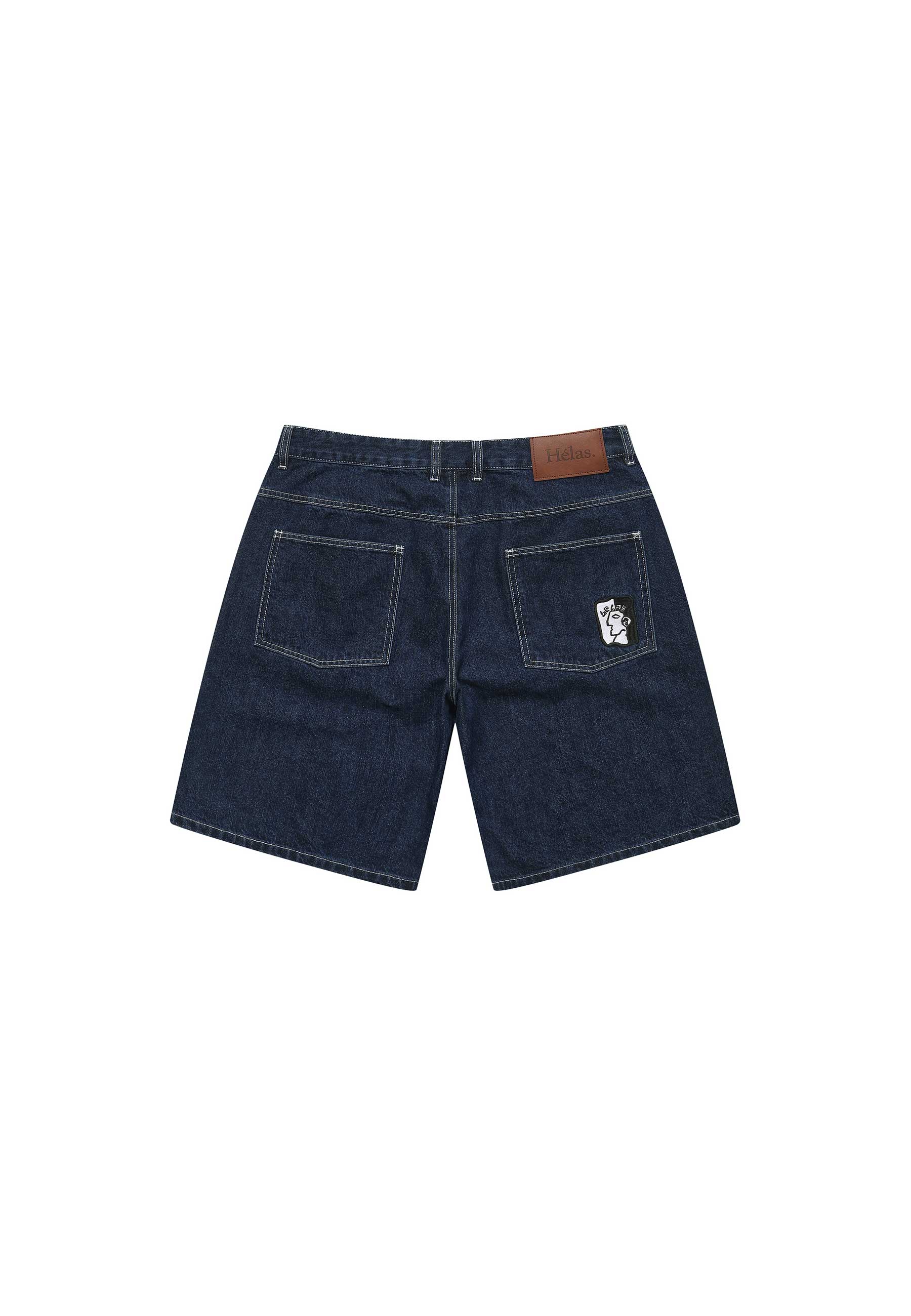 Helas 'Dieu Grec' Jean Shorts (Washed Navy)
