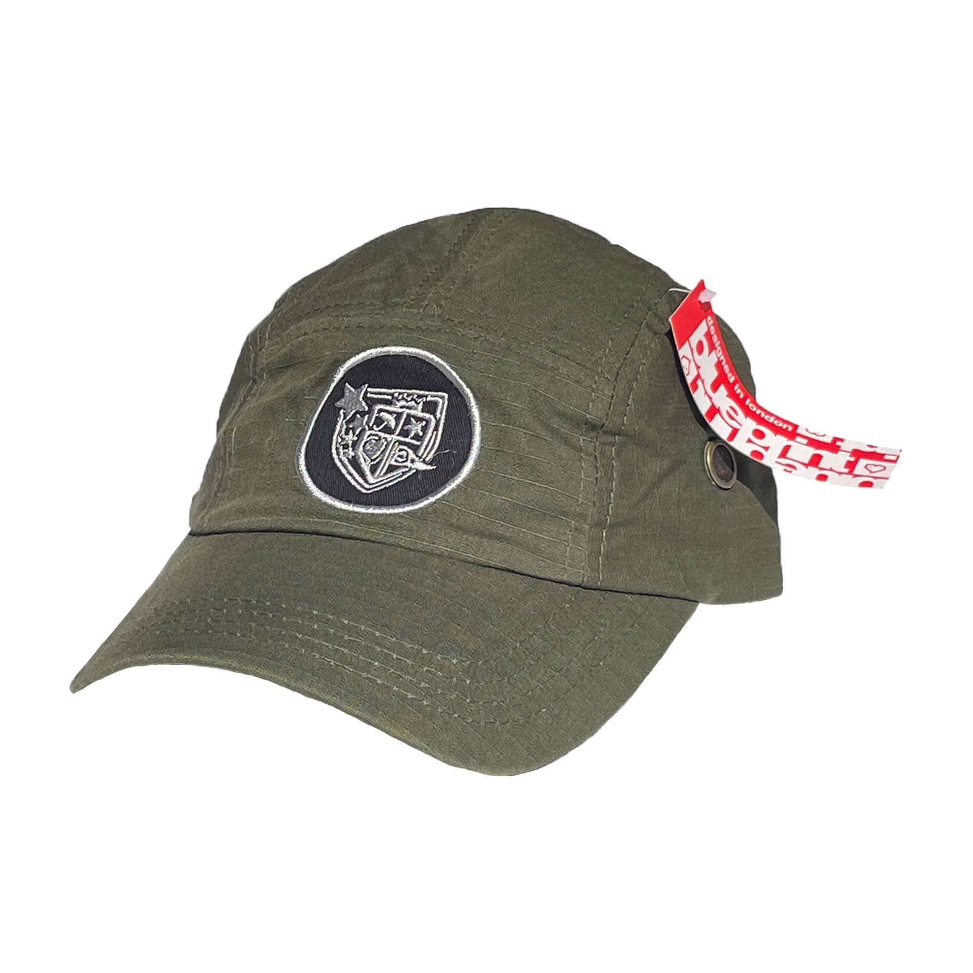 Blueprint 'Black Logo' 5-Panel Camp Hat (Army Green) VINTAGE 00s