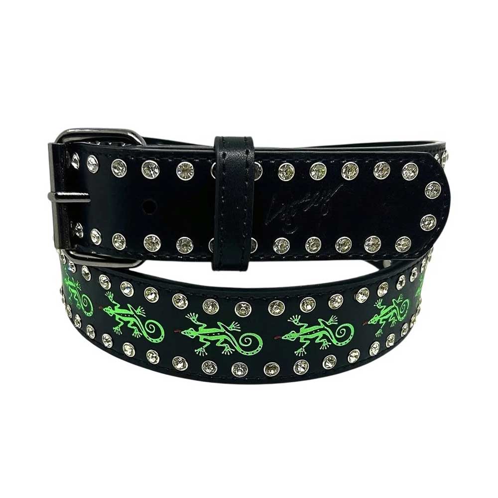Loosey 'Gecko Rhinestone' Belt (Black)