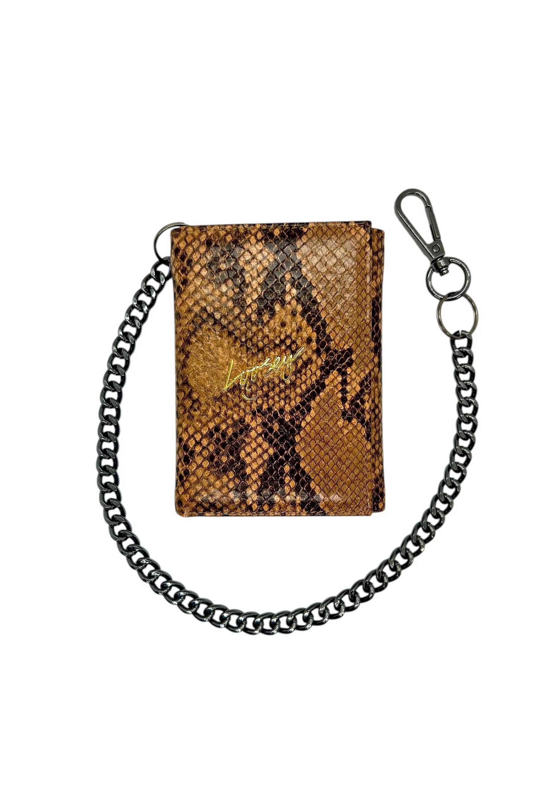 Loosey 'Snake Skin' Chain Wallet (Brown)