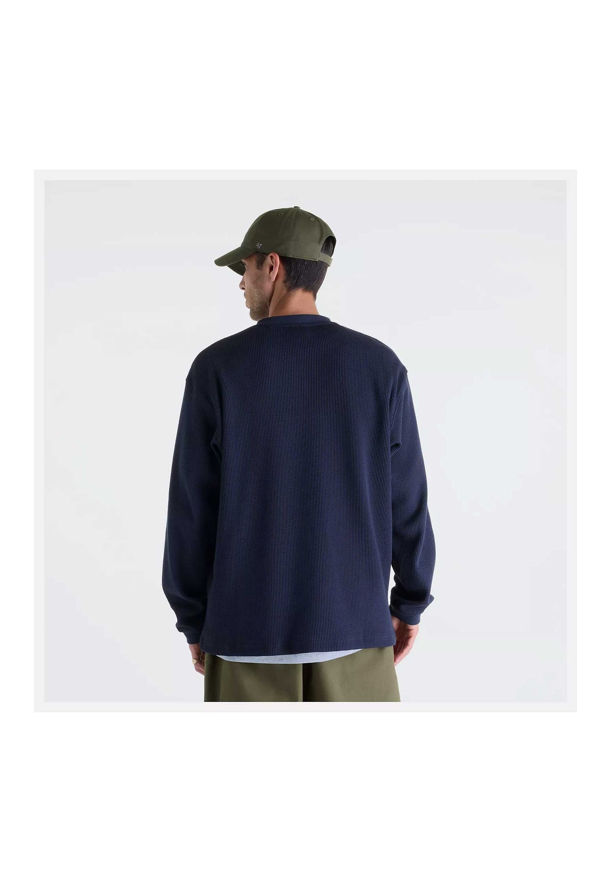 New Balance Numeric Waffle Knit Long Sleeve Henley (Dark Night)