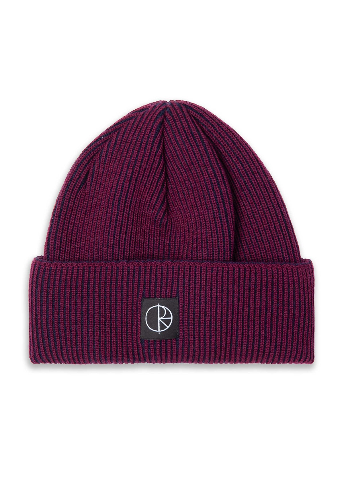 Polar 'Lines' Merino Beanie (Wine / Navy)