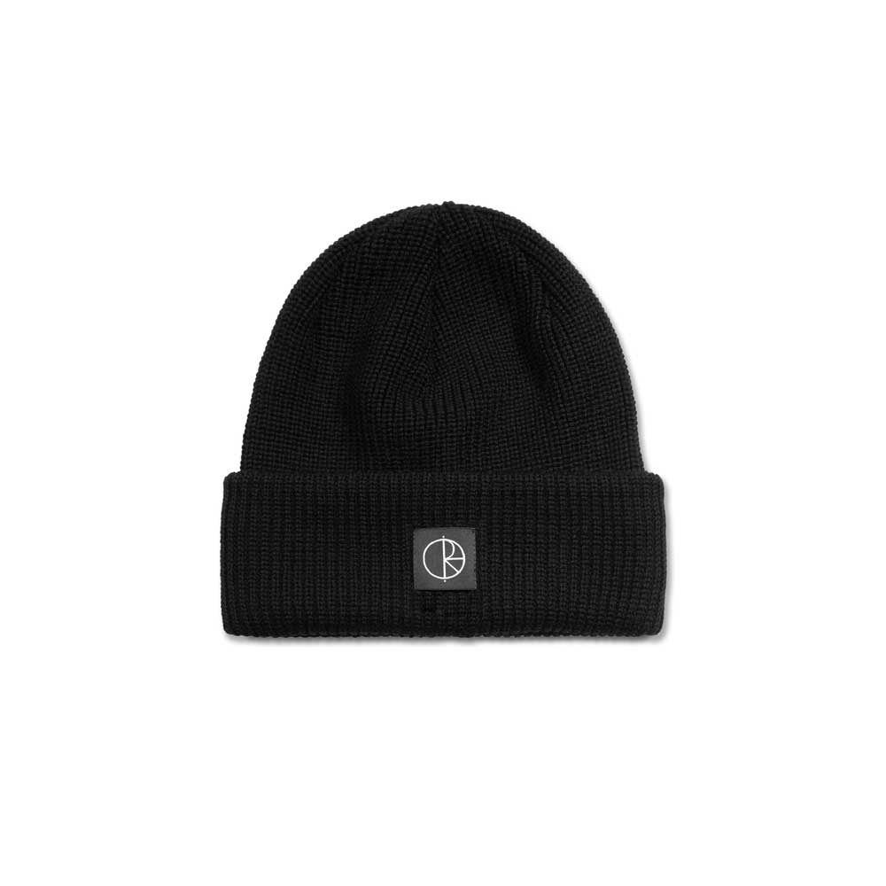 Polar Double Fold Merino Beanie (Black)