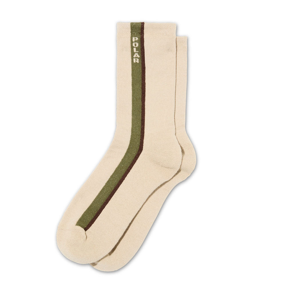 Polar 'Side Stripe' Business Socks (Beige)