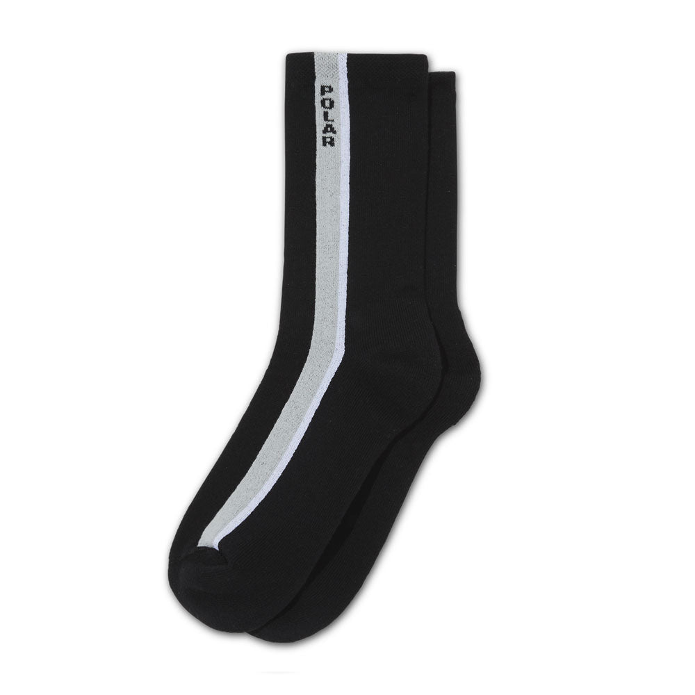 Polar 'Side Stripe' Business Socks (Black)