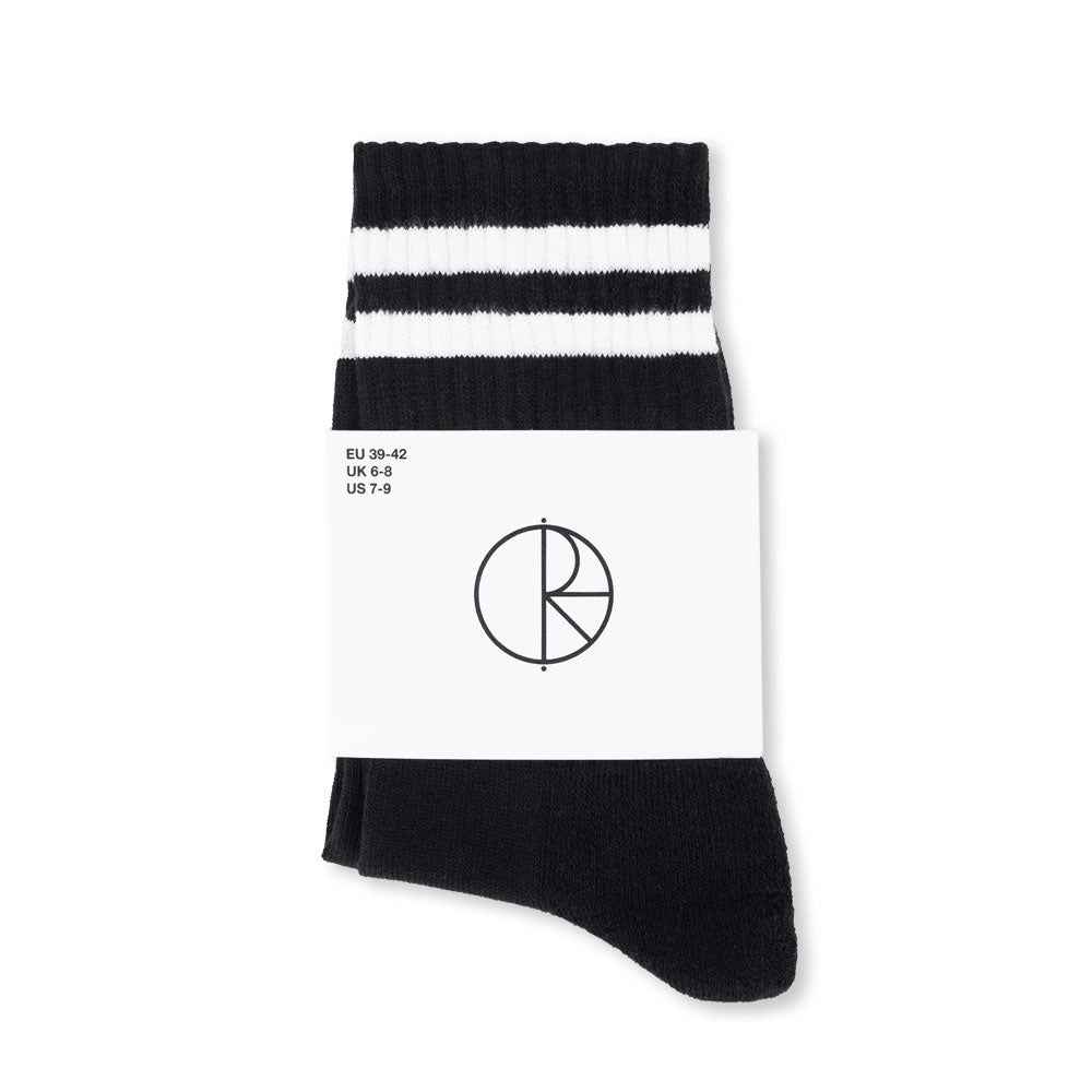 Polar 'Happy Sad' Rib Socks (Black)