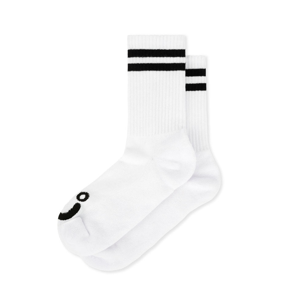 Polar 'Happy Sad' Rib Socks (White)
