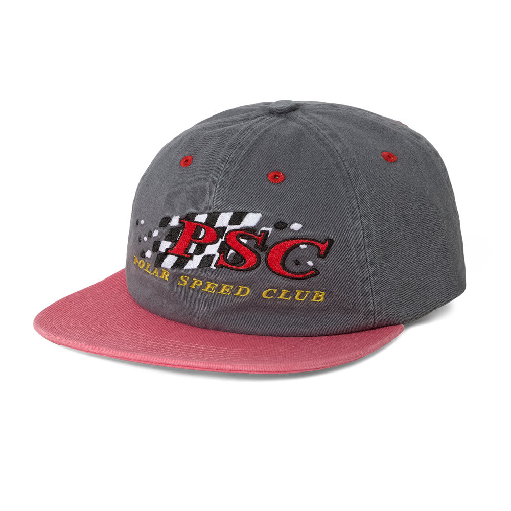 Polar 'Speed Club' 6 Panel Michael Cap (Grey / Red)