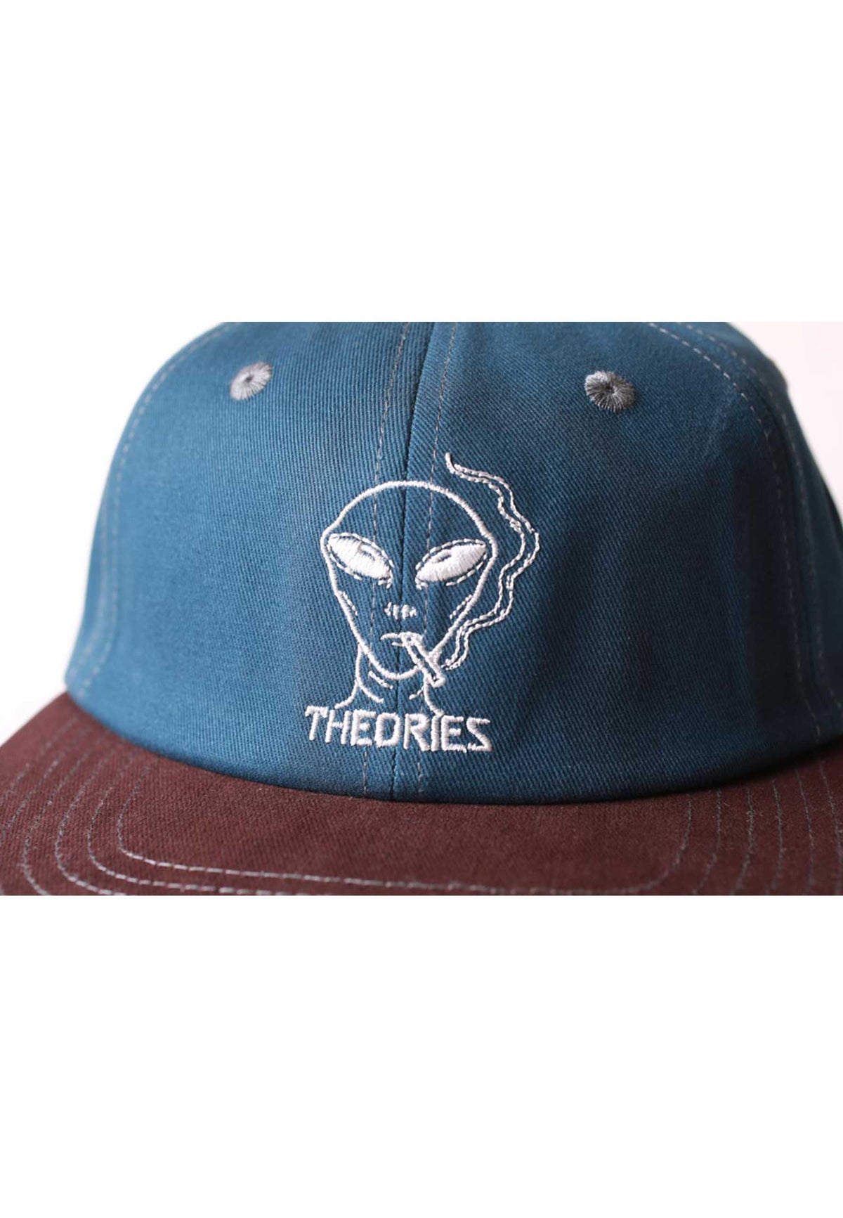 Theories 'Outer Space' 6 Panel Cap (Blue / Dark Cherry)