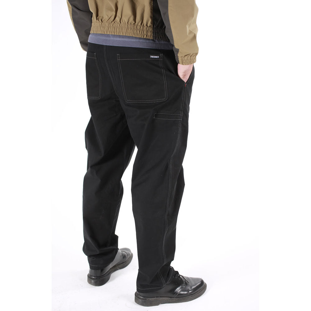 Theories 'Stamp' Lounge Pants (Black / Grey Contrast Stitch)