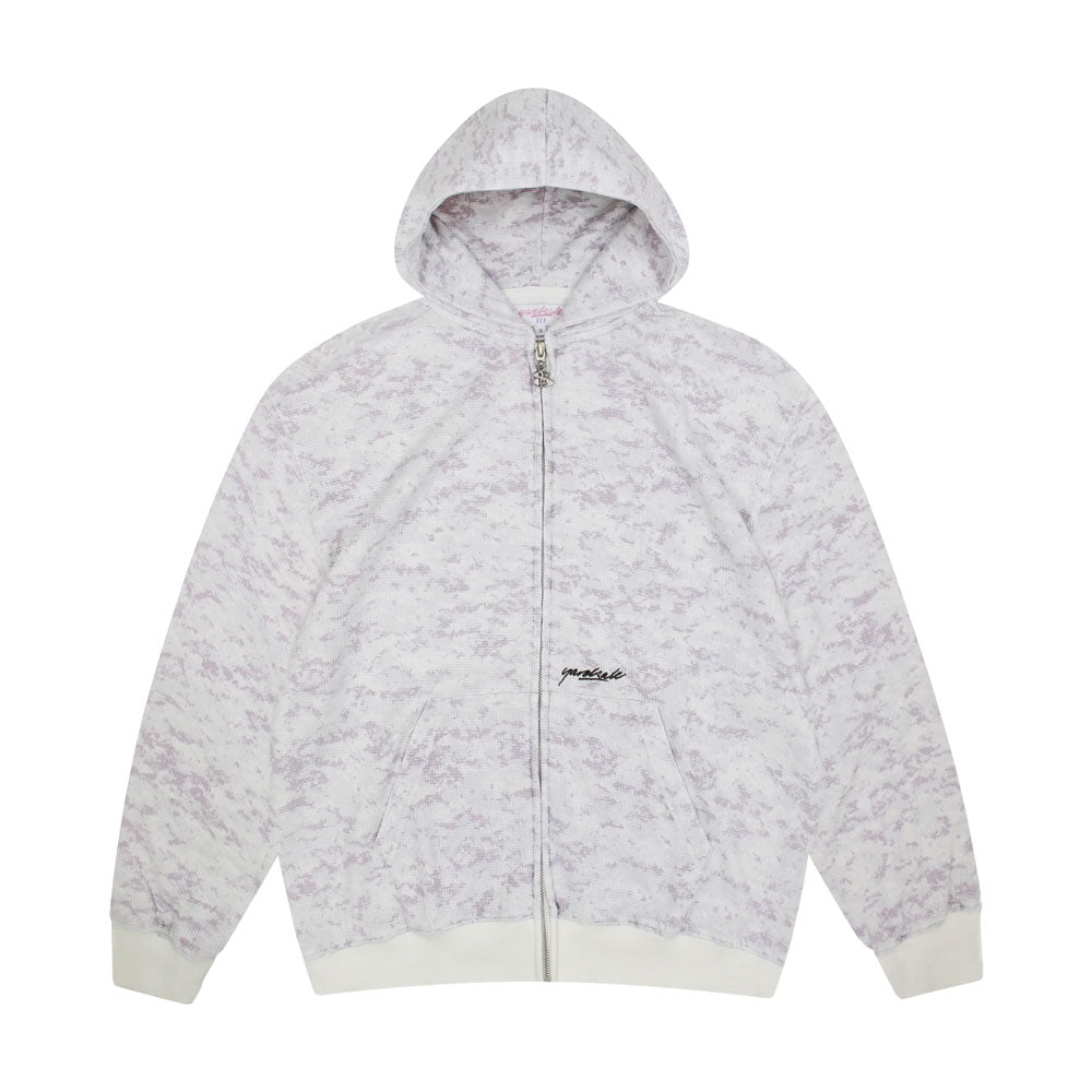 Yardsale 'Camo Zero' Zip Waffle Hood (Washed White)