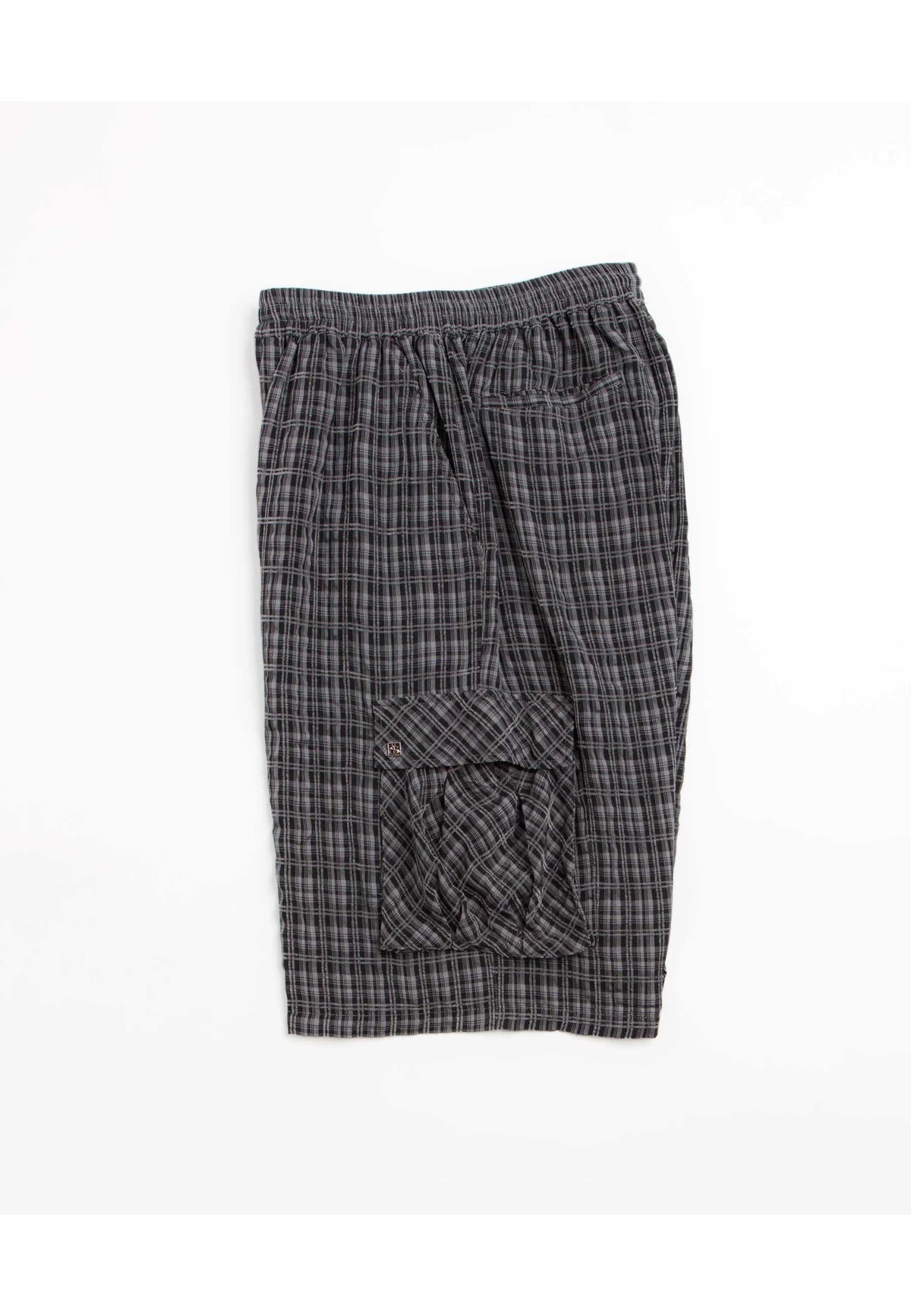 Yardsale 'Plaid' Cargo Shorts (Black / Grey)