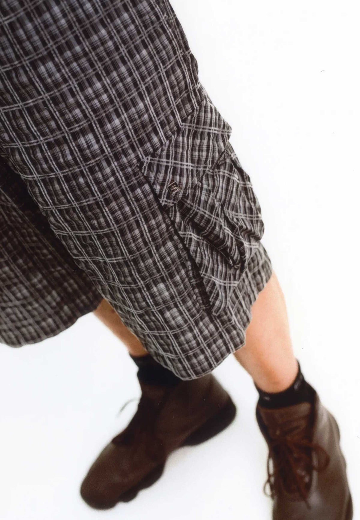 Yardsale 'Plaid' Cargo Shorts (Black / Grey)