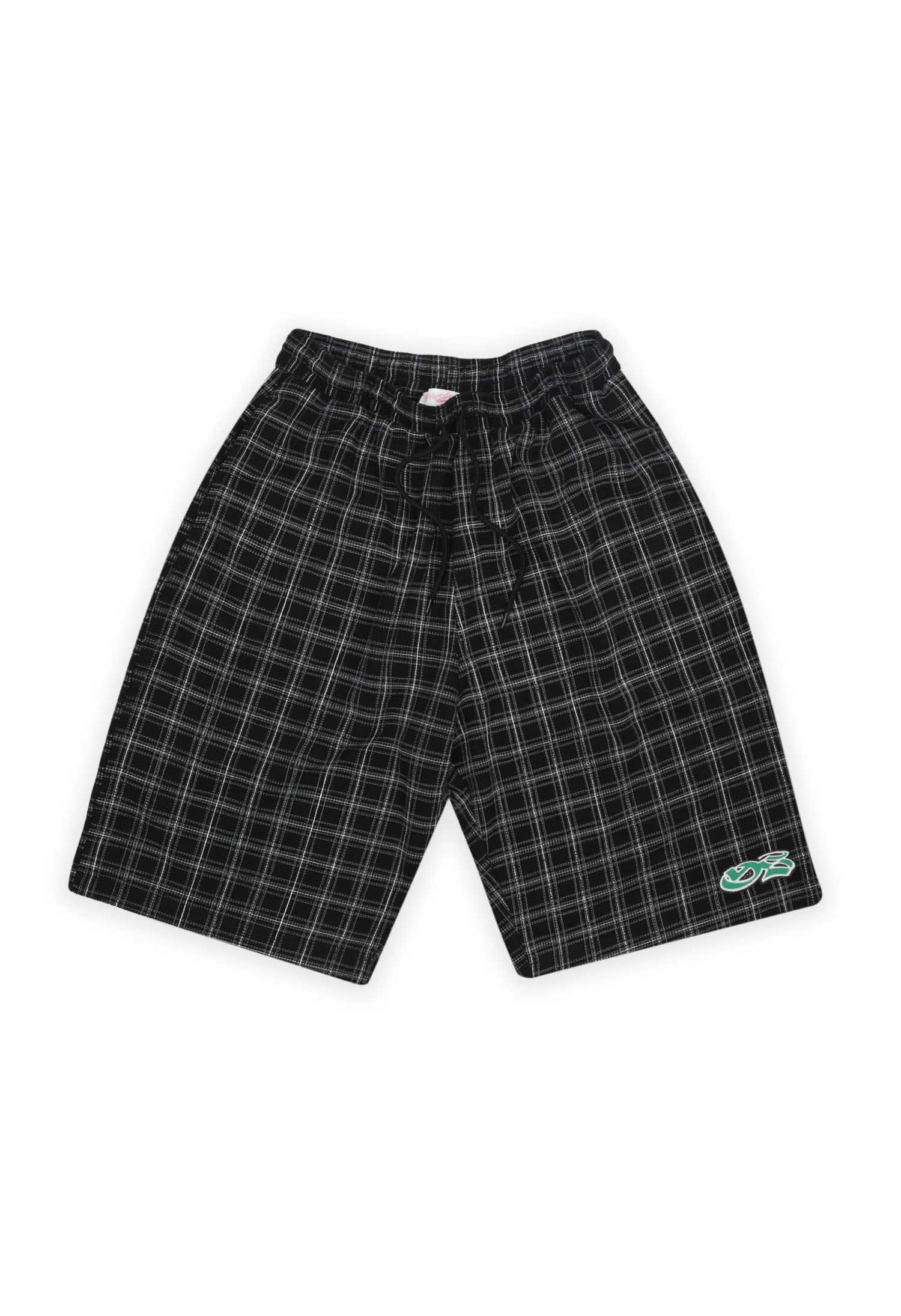 Yardsale 'Check' Waffle Shorts (Black)