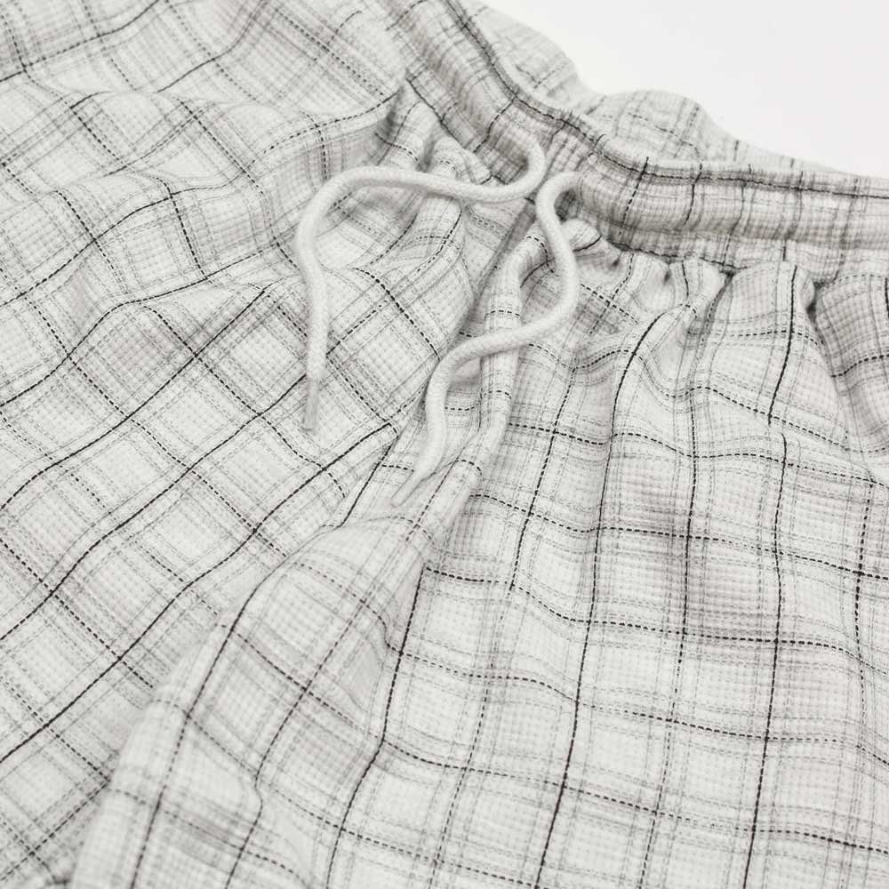 Yardsale 'Check' Waffle Shorts (Light Grey)