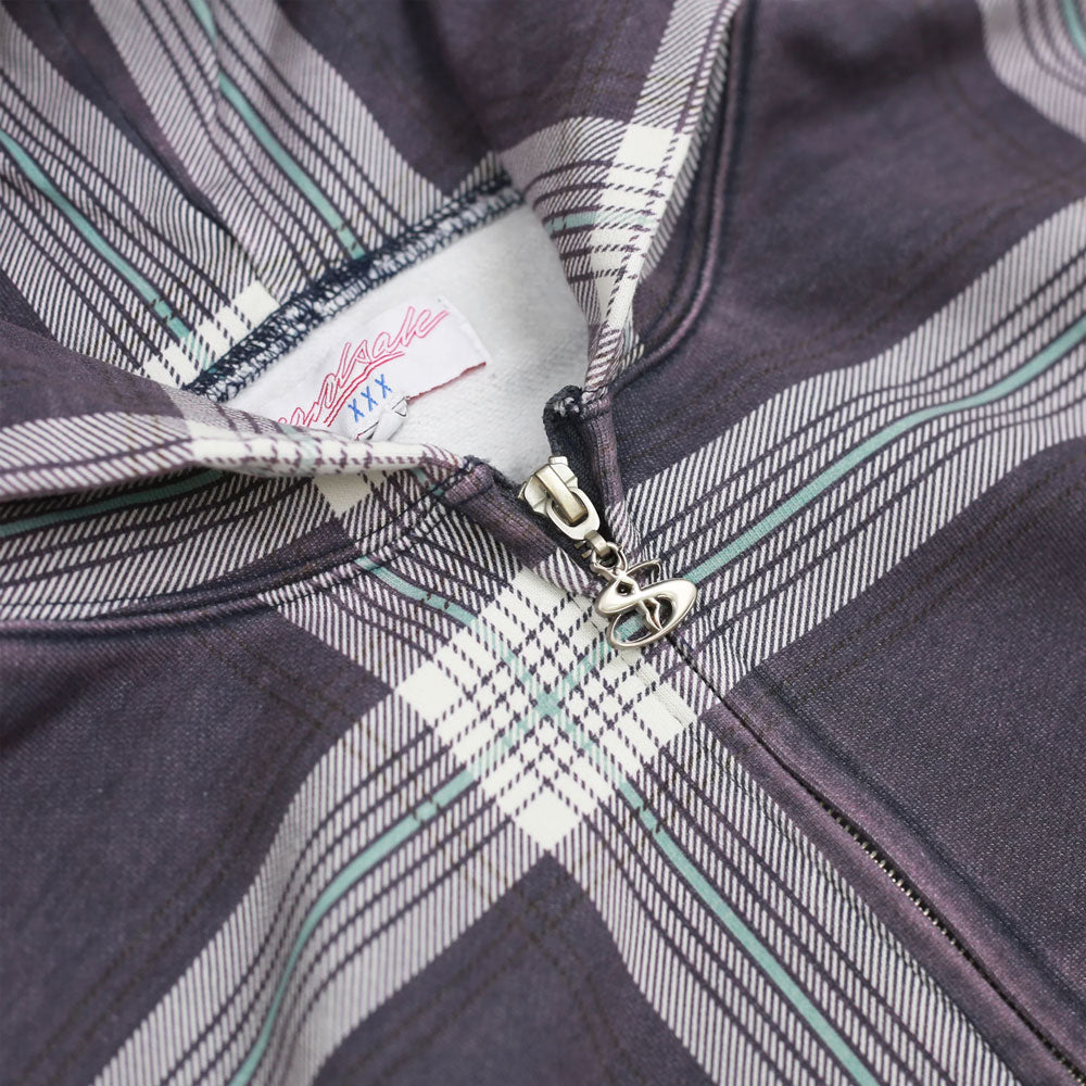 Yardsale 'Crib Checked' Zip Hood (Blue)