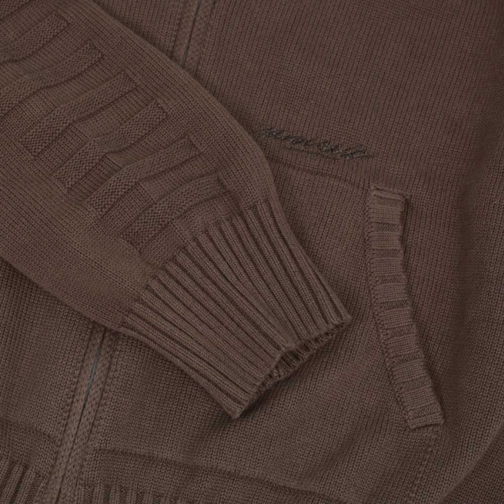 Yardsale 'Faldo' Knitted Full-Zip Jacket (Brown)