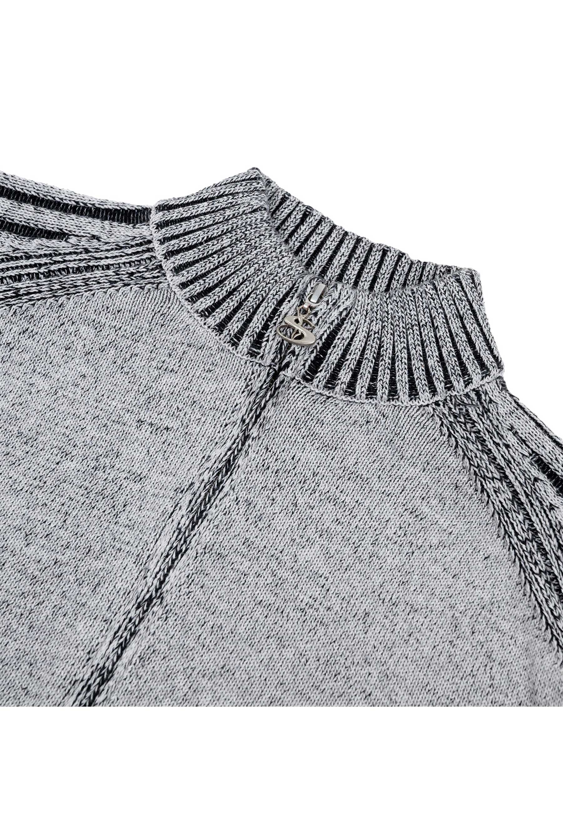 Yardsale 'Heathered Phantasy' Knitted Jacket (Stone / Black)