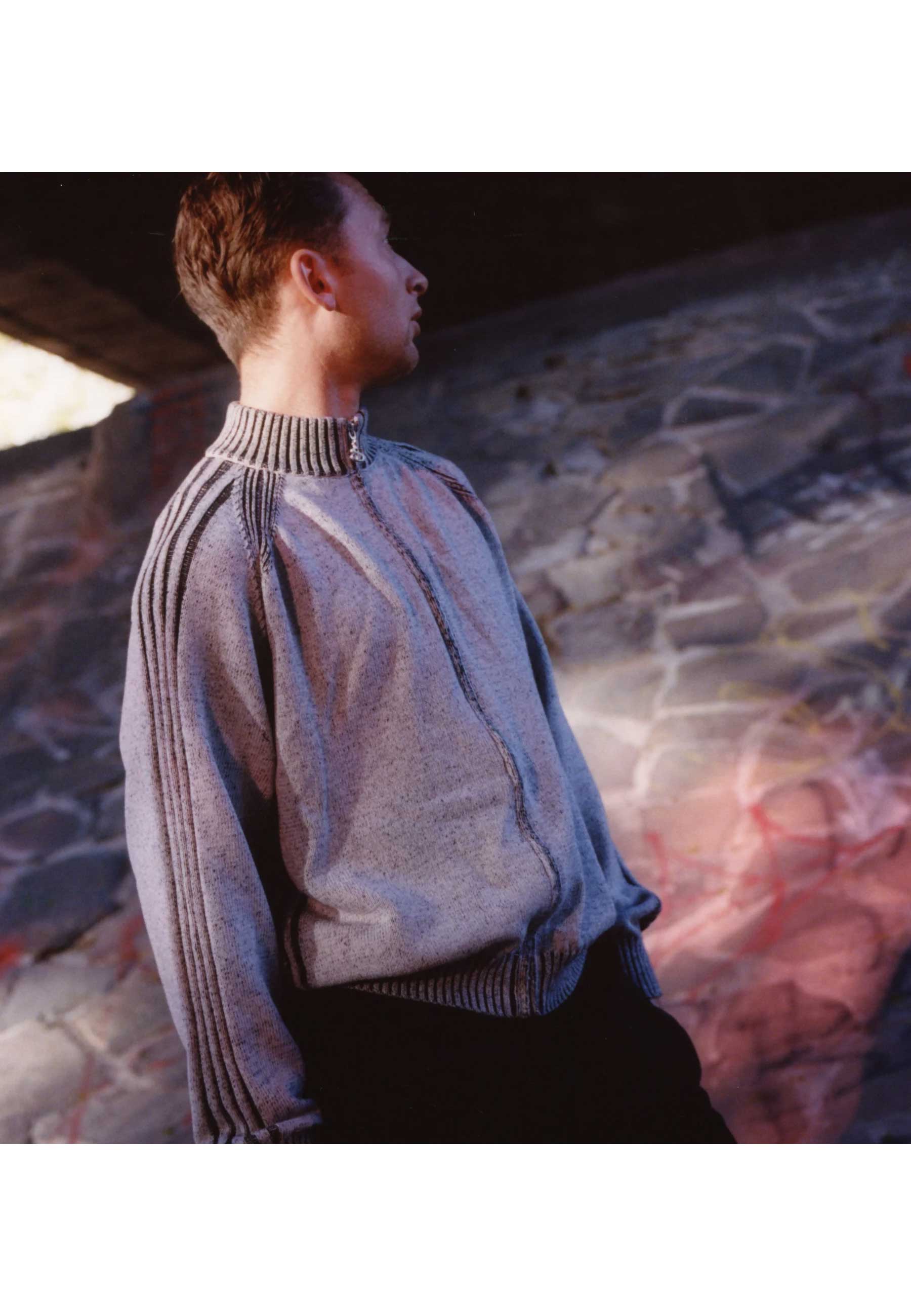 Yardsale 'Heathered Phantasy' Knitted Jacket (Stone / Black)