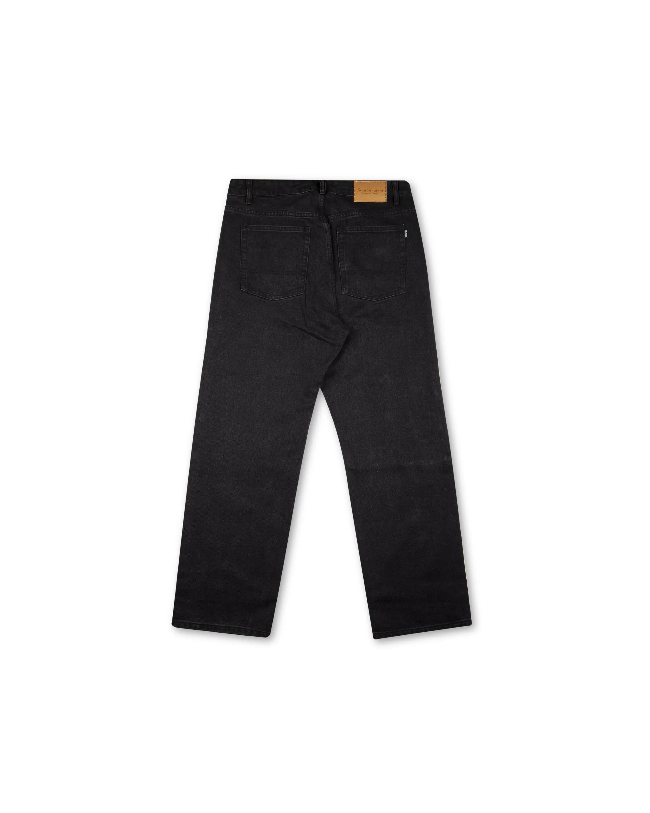 Sour Solution Loose Denim Jeans (Black) Back