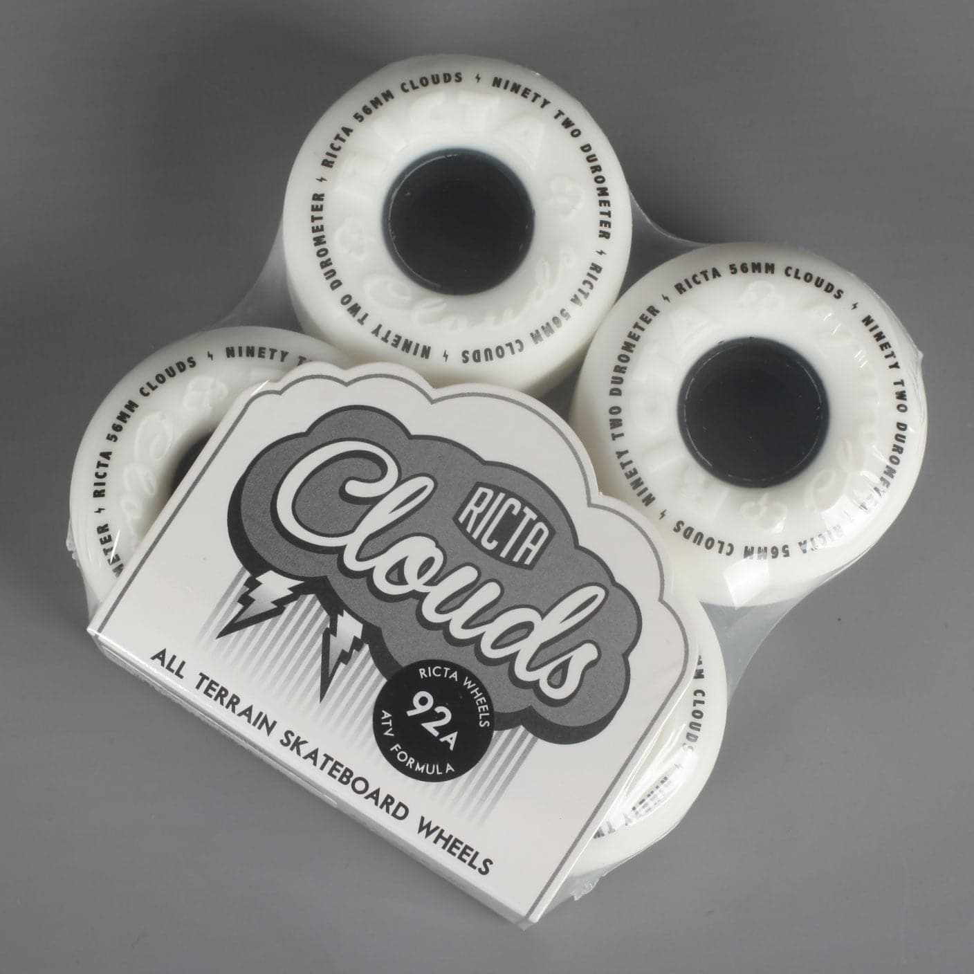 Ricta 'Clouds' 56mm 92a Wheels (White / Black) - CSC Skate Shop UK